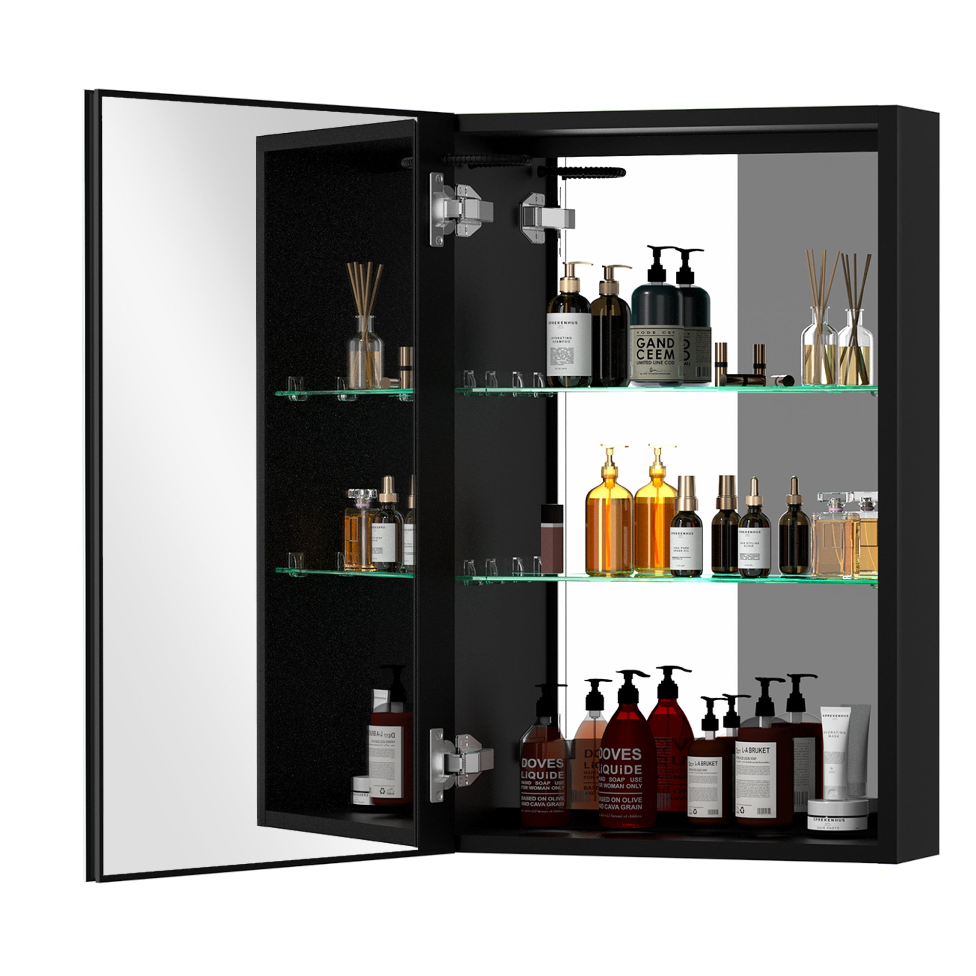 30 in. W x 30 in. H Surface Mount Bathroom Medicine Cabinet with Mirror and Shelves