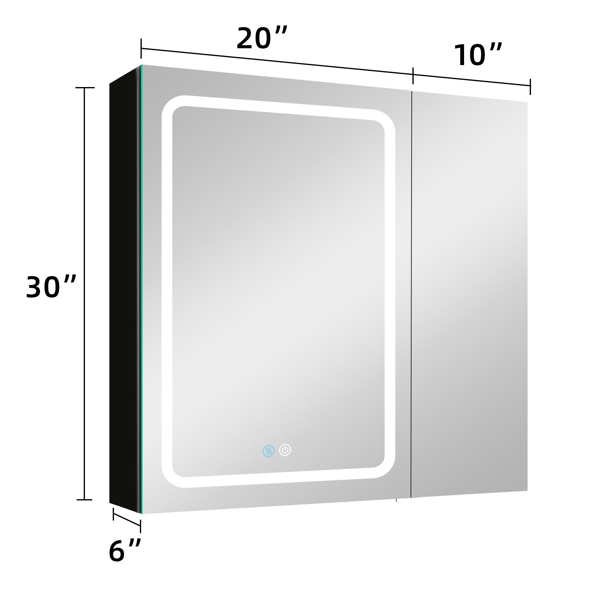 30 in. W x 30 in. H Surface Mount Bathroom Medicine Cabinet with Mirror and Shelves