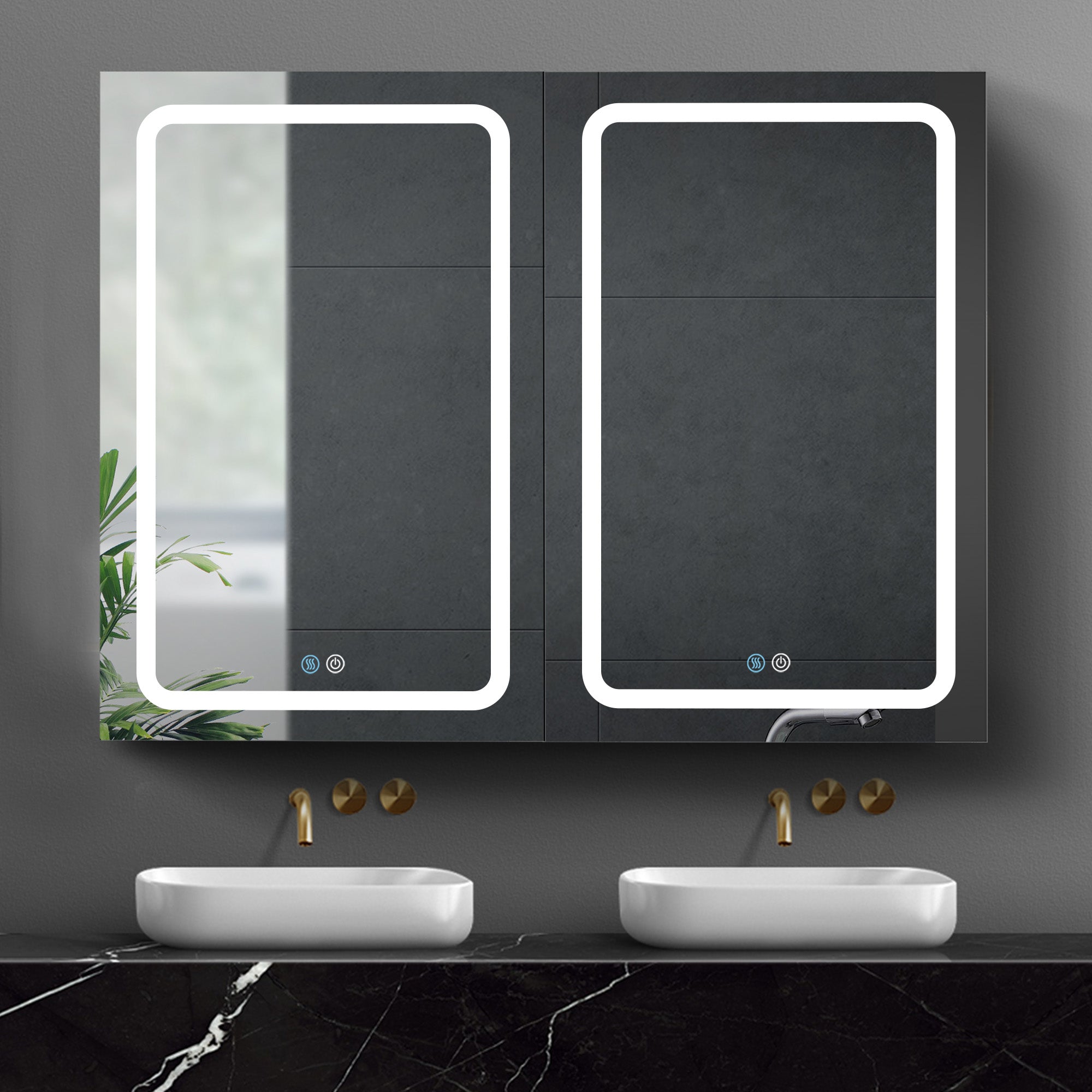 40 in. W x 30 in. H Surface Mount Bathroom Medicine Cabinet with Mirror and Shelves