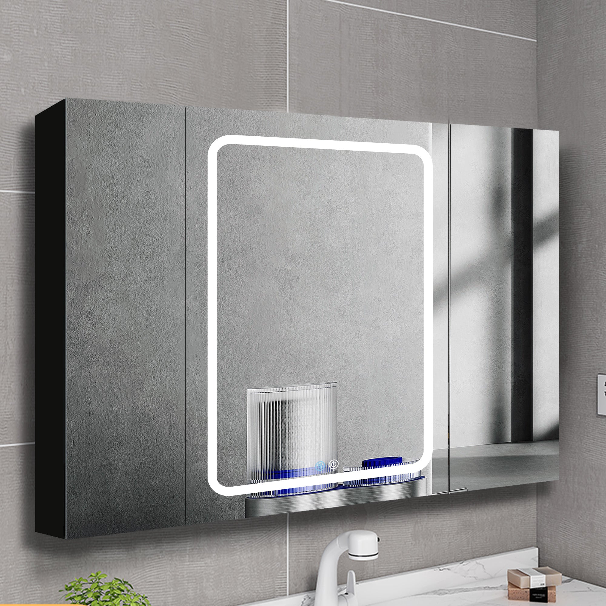 40 in. W x 30 in. H Surface Mount Bathroom Medicine Cabinet with Mirror and Shelves
