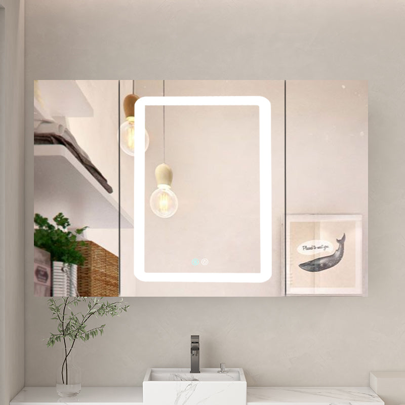40 in. W x 30 in. H Surface Mount Bathroom Medicine Cabinet with Mirror and Shelves