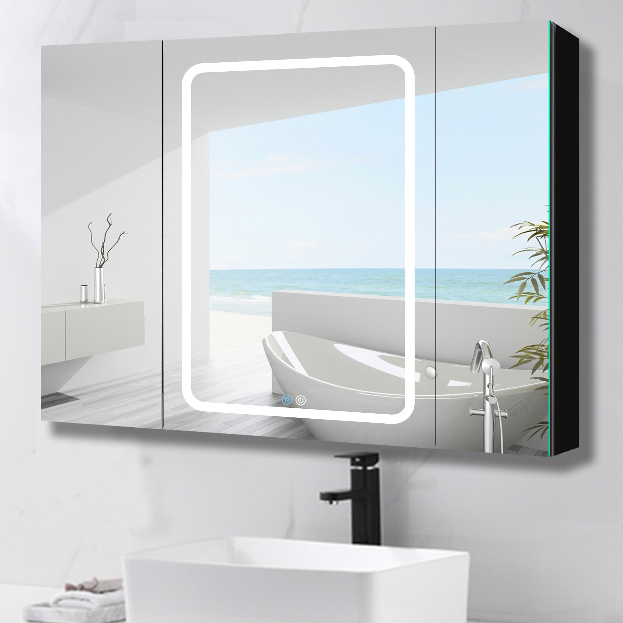 40 in. W x 30 in. H Surface Mount Bathroom Medicine Cabinet with Mirror and Shelves
