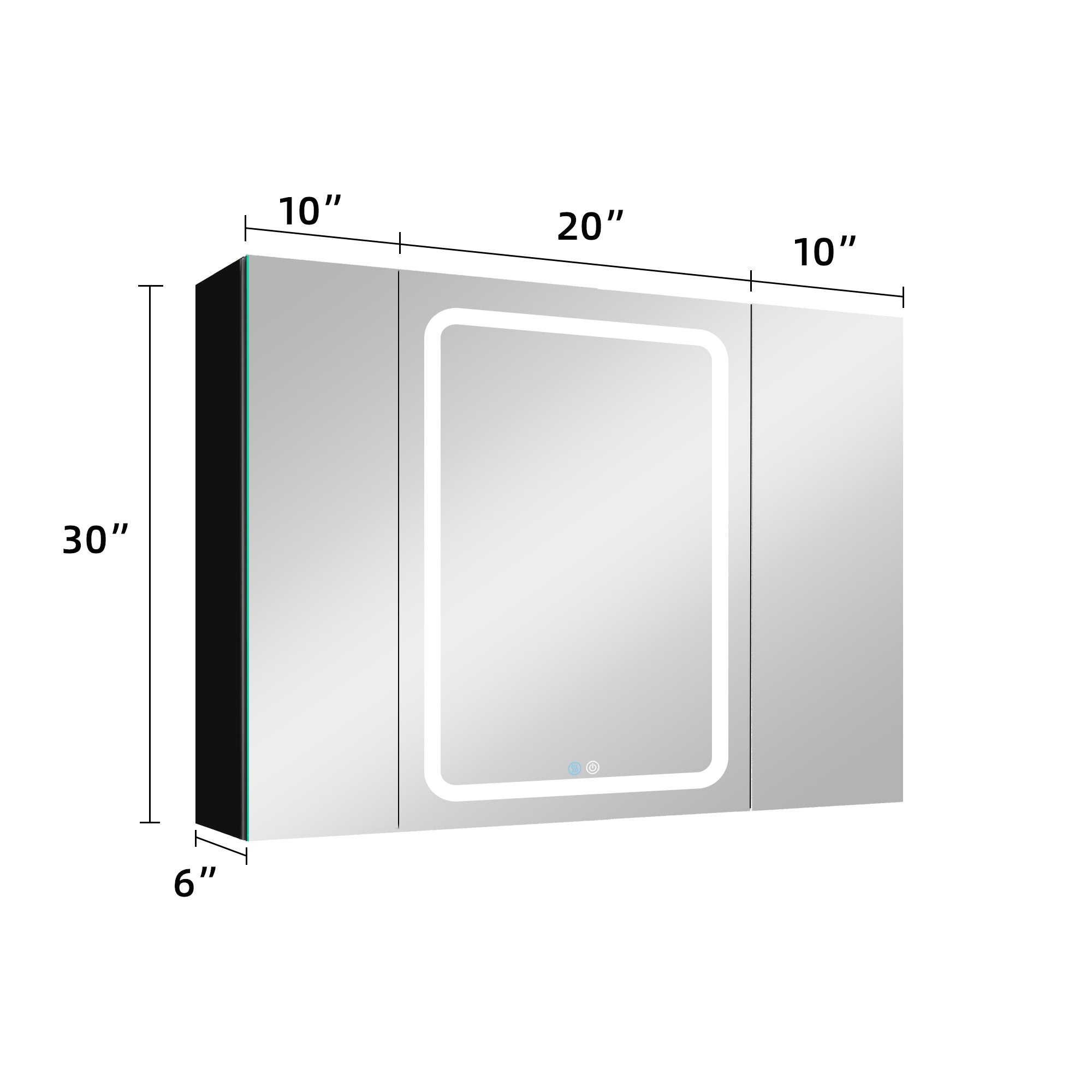 40 in. W x 30 in. H Surface Mount Bathroom Medicine Cabinet with Mirror and Shelves