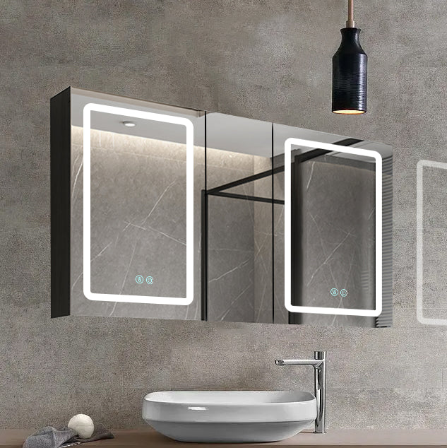 50 in. W x 30 in. H Surface Mount Bathroom Medicine Cabinet with Mirror and Shelves