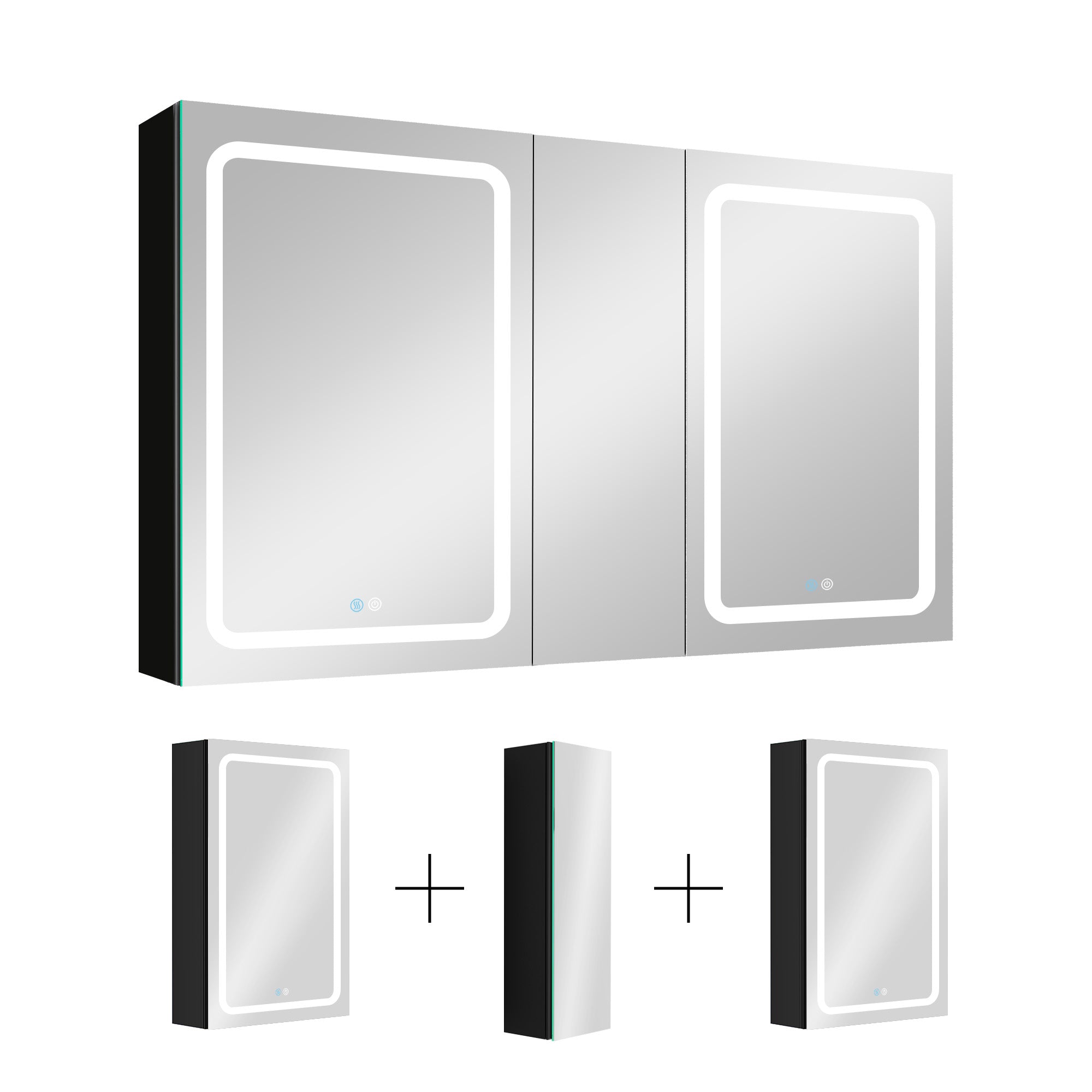 50 in. W x 30 in. H Surface Mount Bathroom Medicine Cabinet with Mirror and Shelves