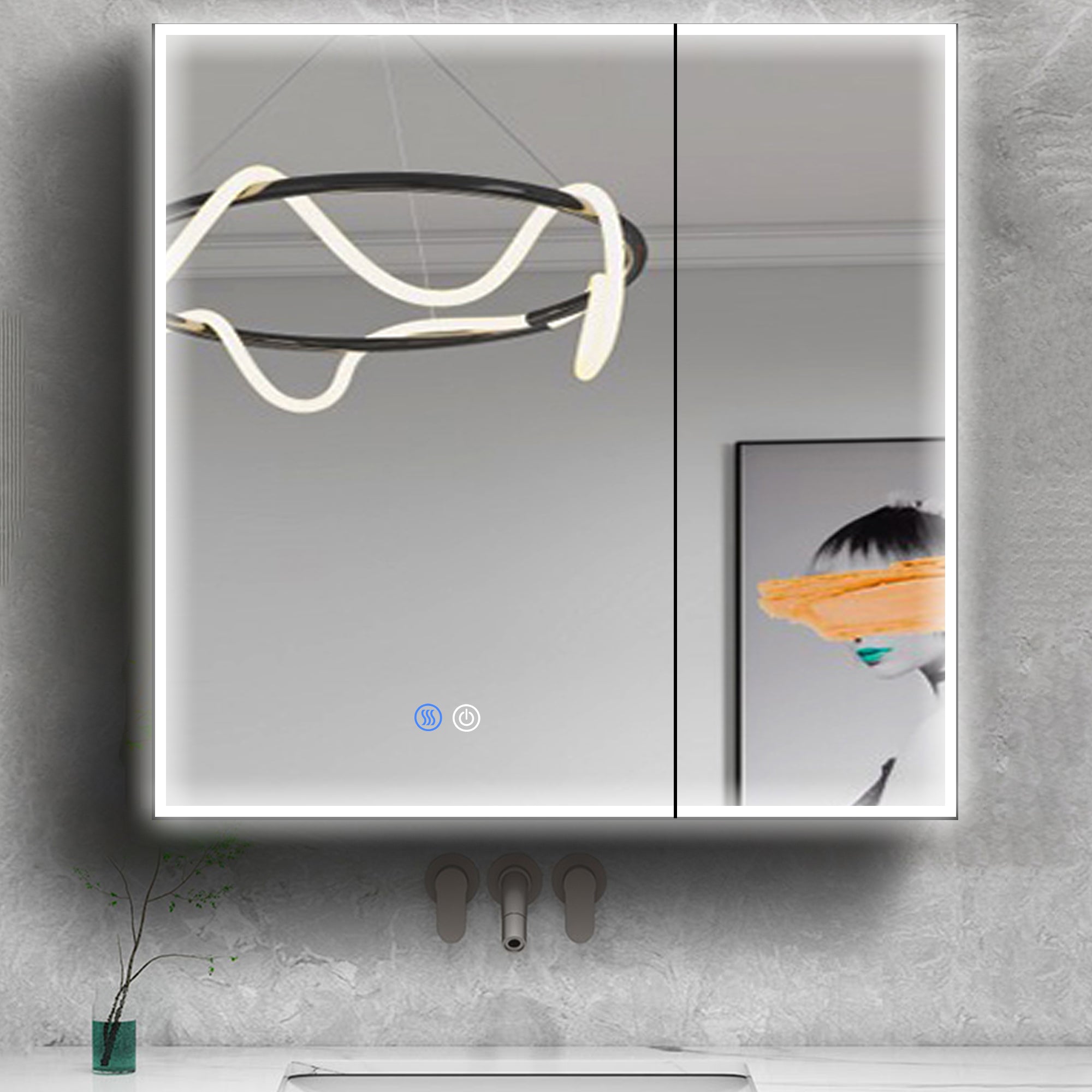 30 in. W x 30 in. H Surface Mount Bathroom Medicine Cabinet with Mirror and Shelves