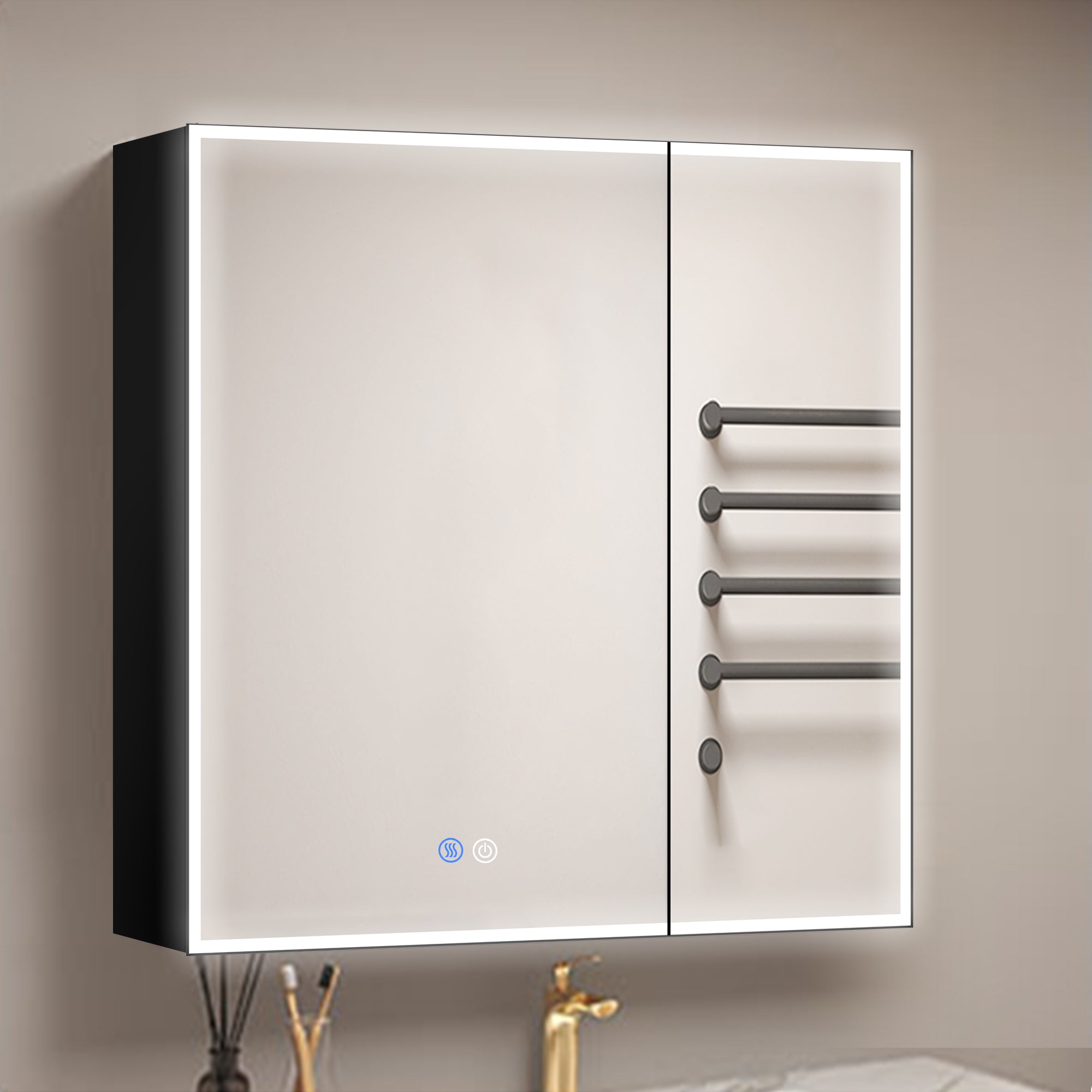 30 in. W x 30 in. H Surface Mount Bathroom Medicine Cabinet with Mirror and Shelves