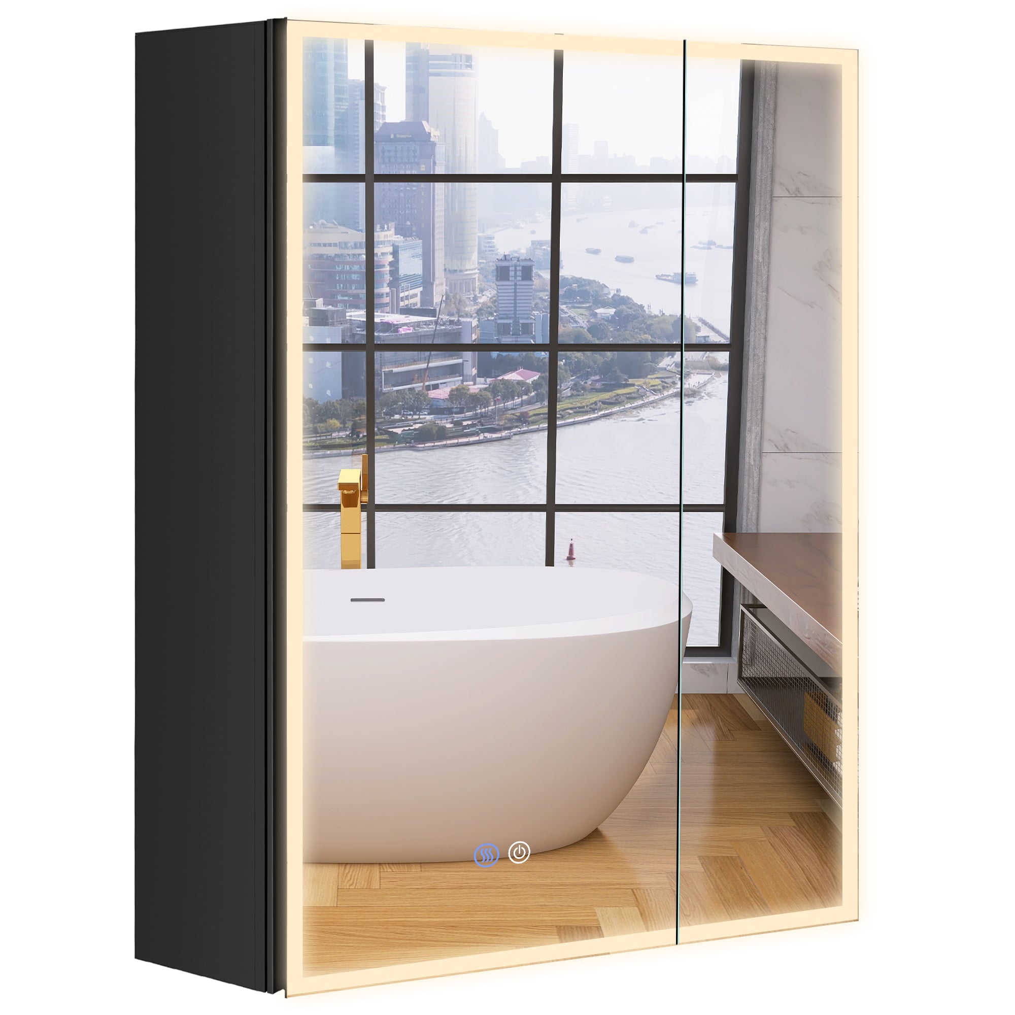 30 in. W x 30 in. H Surface Mount Bathroom Medicine Cabinet with Mirror and Shelves