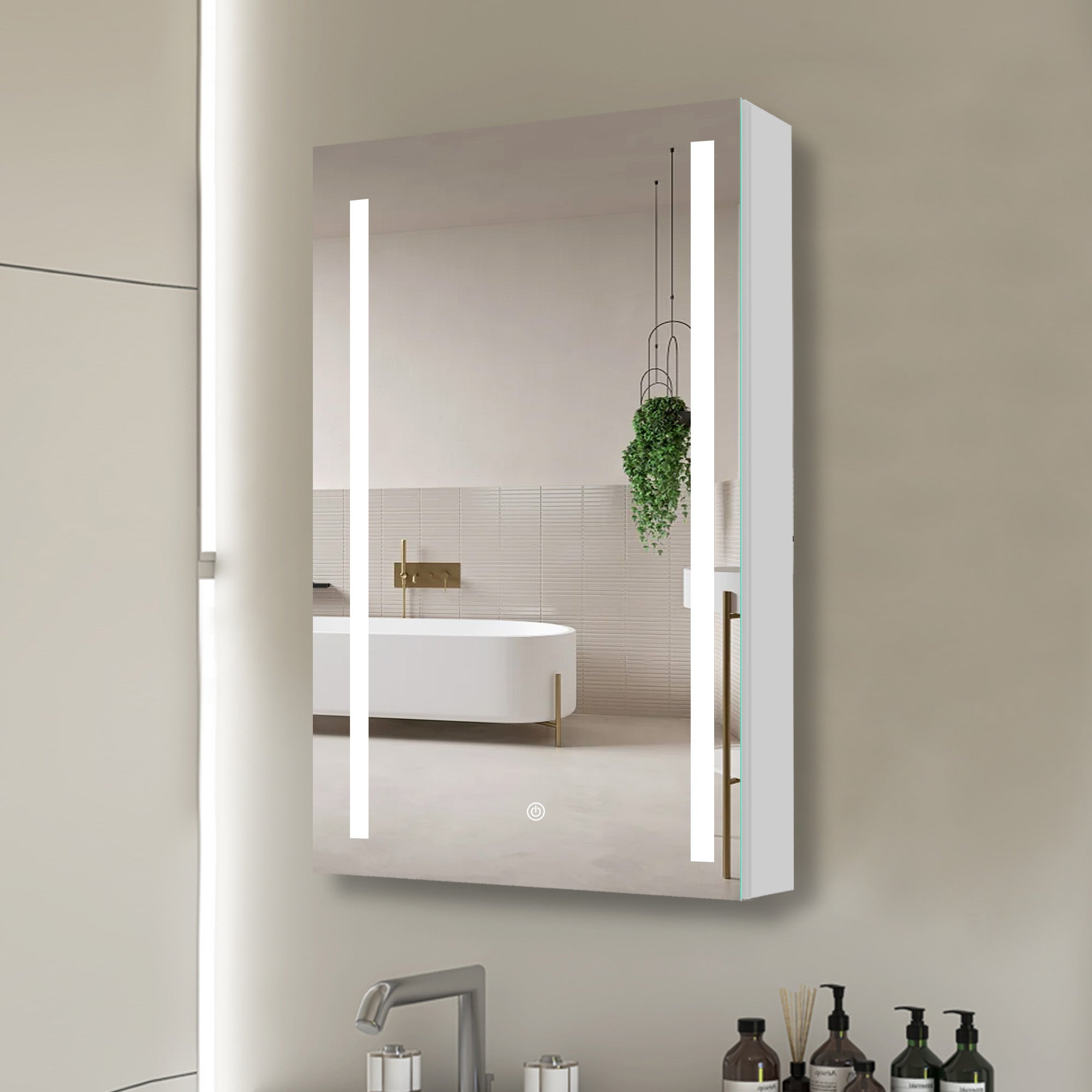 20 in. W x 30 in. H Surface Mount Bathroom Medicine Cabinet with Mirror and Shelves