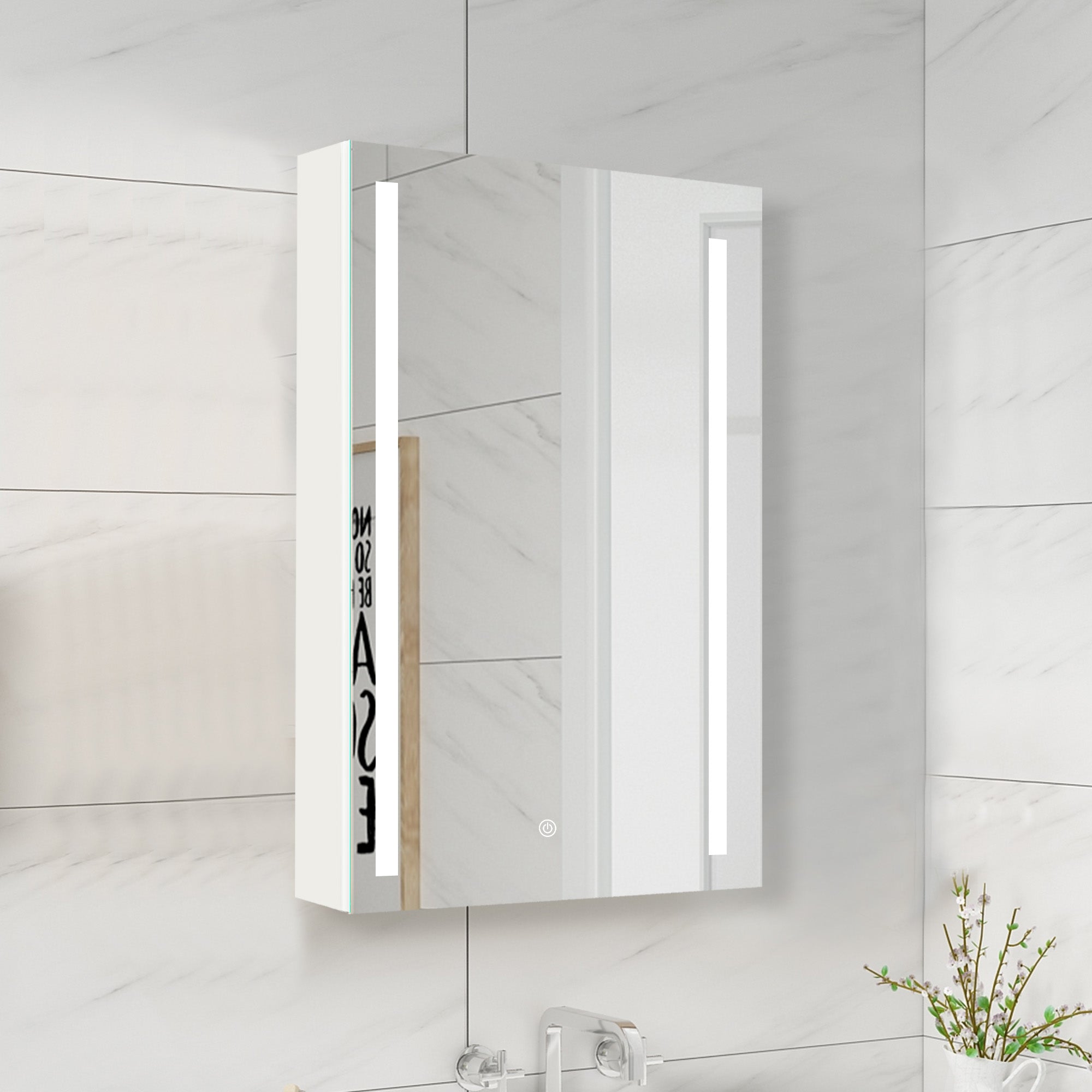 20 in. W x 30 in. H Surface Mount Bathroom Medicine Cabinet with Mirror and Shelves