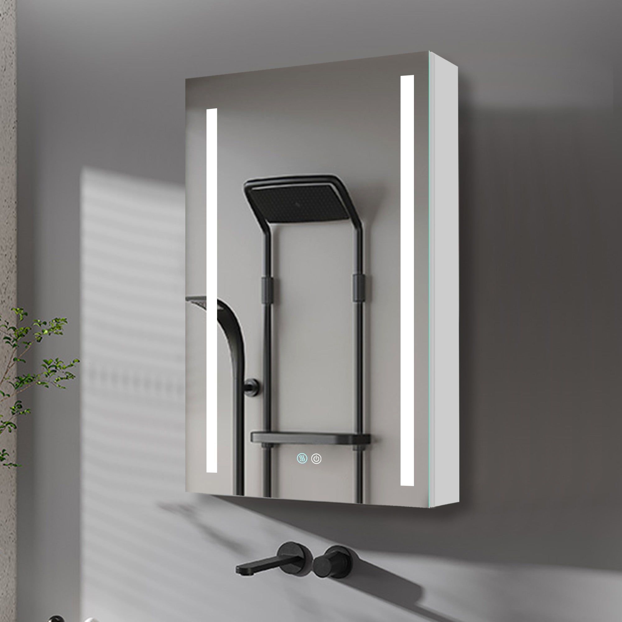 20 in. W x 30 in. H Surface Mount Bathroom Medicine Cabinet with Mirror and Shelves