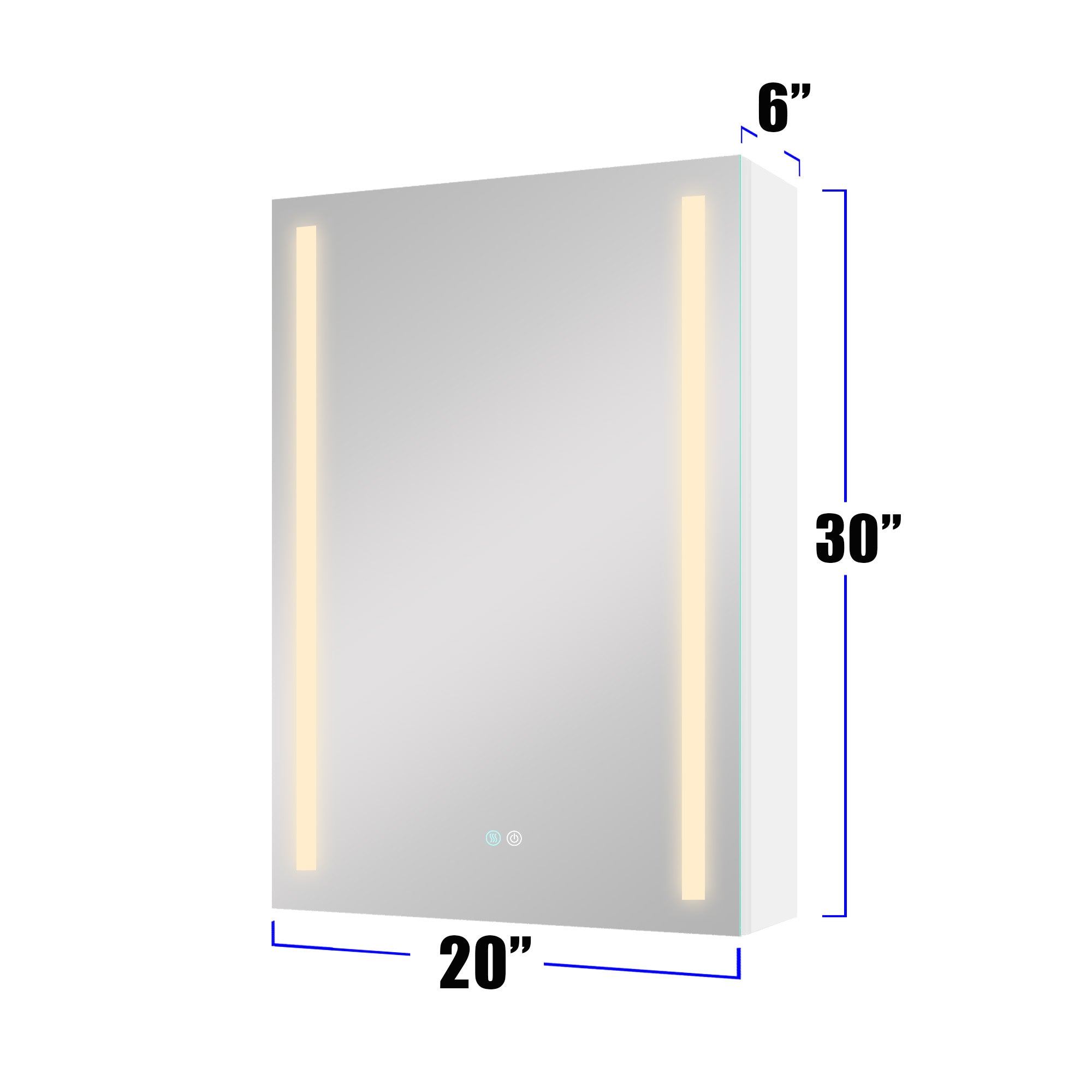 20 in. W x 30 in. H Surface Mount Bathroom Medicine Cabinet with Mirror and Shelves
