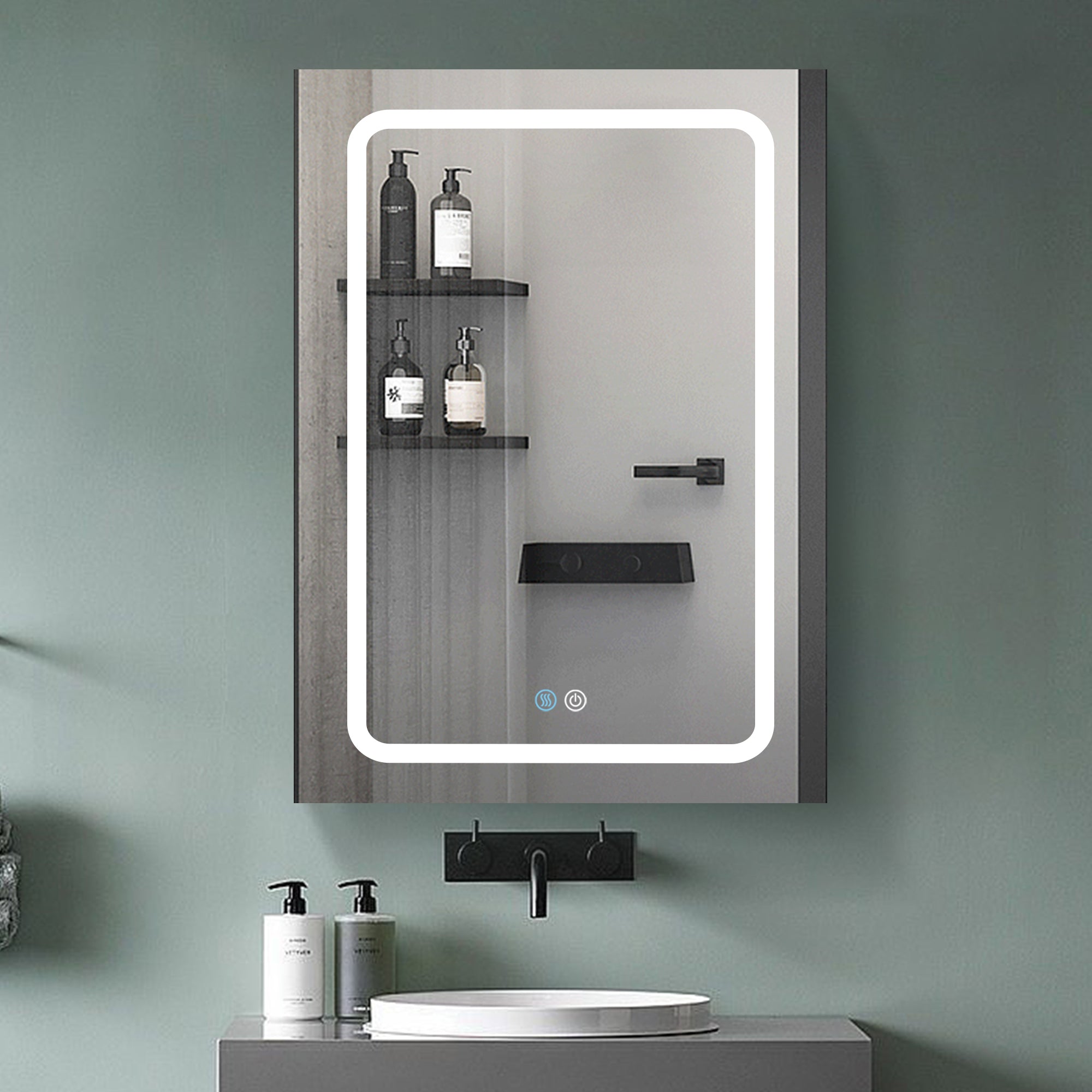 20 in. W x 30 in. H Surface Mount Bathroom Medicine Cabinet with Mirror and Shelves