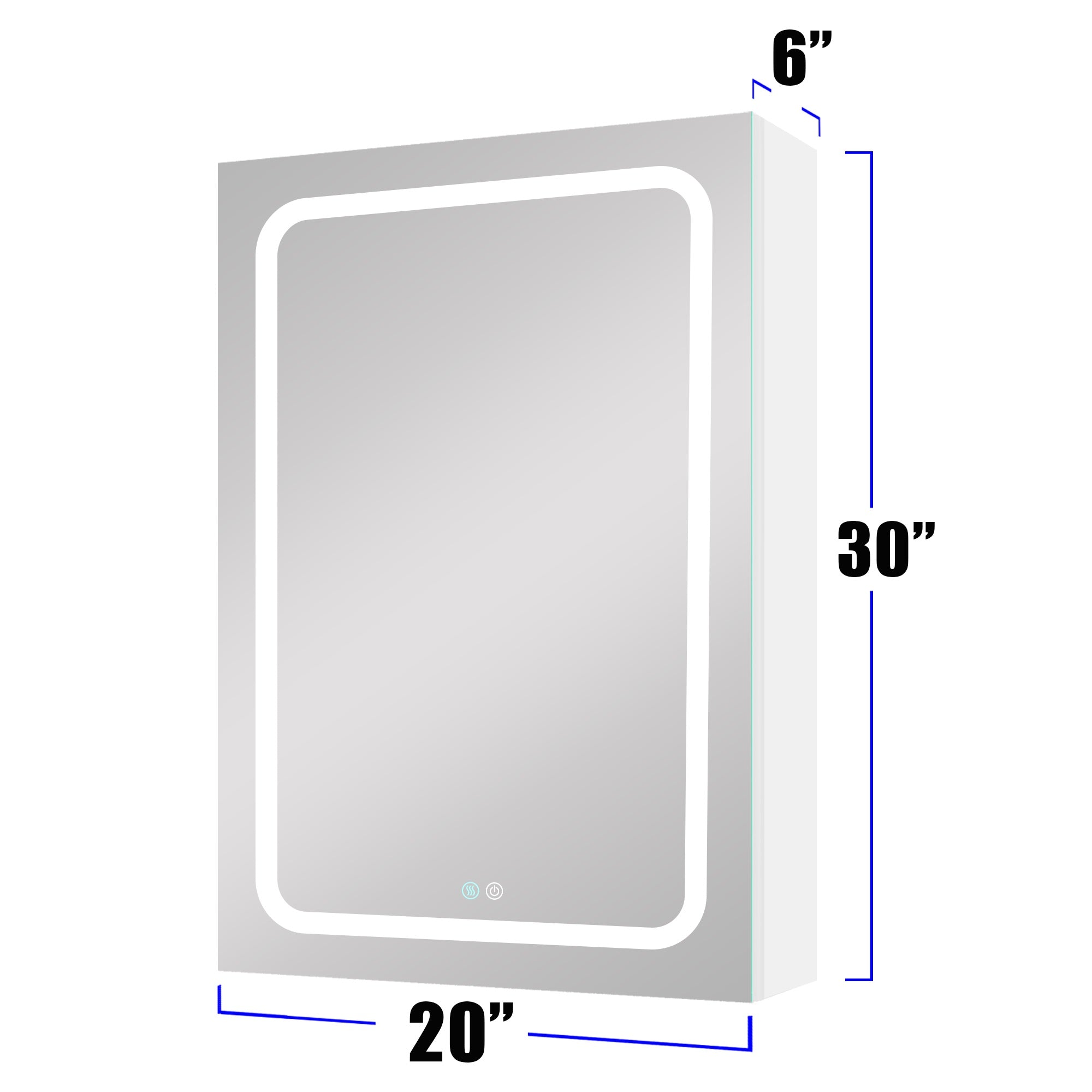 20 in. W x 30 in. H Surface Mount Bathroom Medicine Cabinet with Mirror and Shelves
