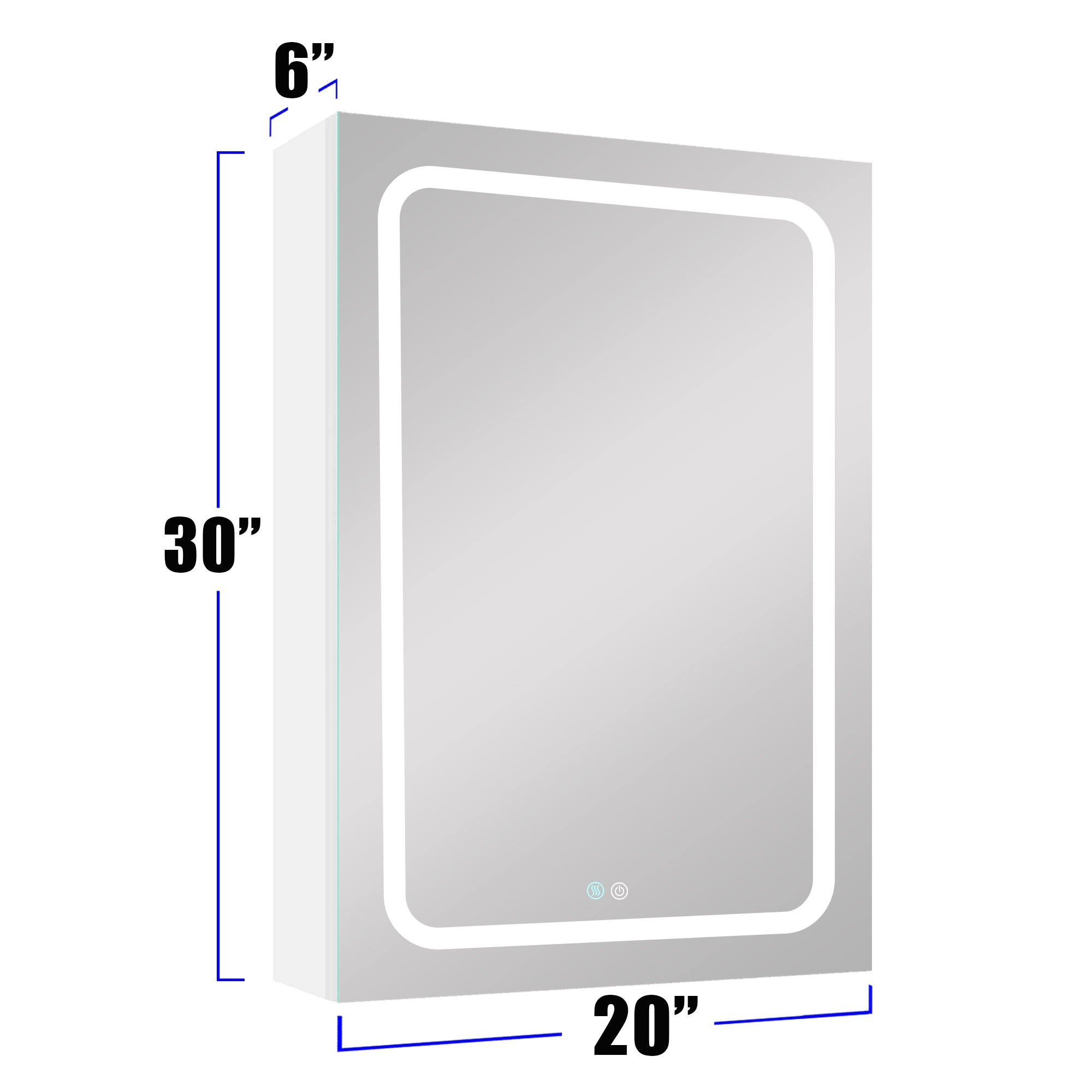 20 in. W x 30 in. H Surface Mount Bathroom Medicine Cabinet with Mirror and Shelves