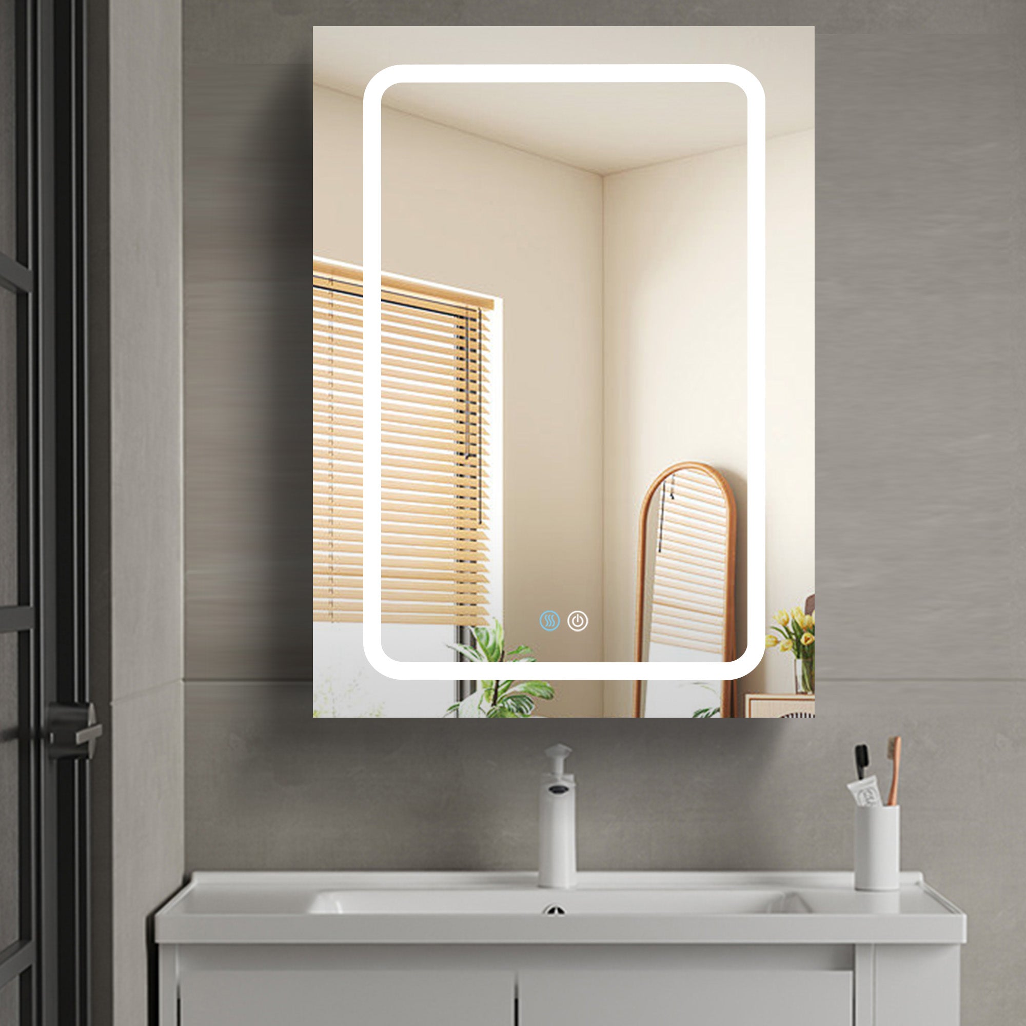 20 in. W x 30 in. H Surface Mount Bathroom Medicine Cabinet with Mirror and Shelves
