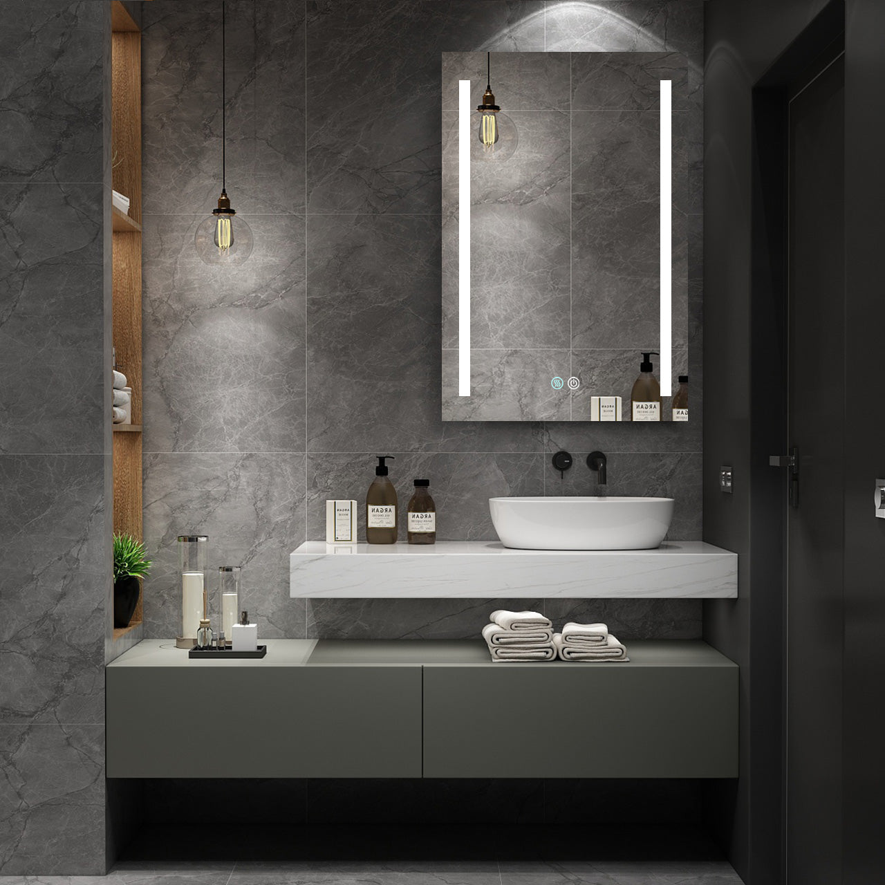 20 in. W x 30 in. H Surface Mount Bathroom Medicine Cabinet with Mirror and Shelves