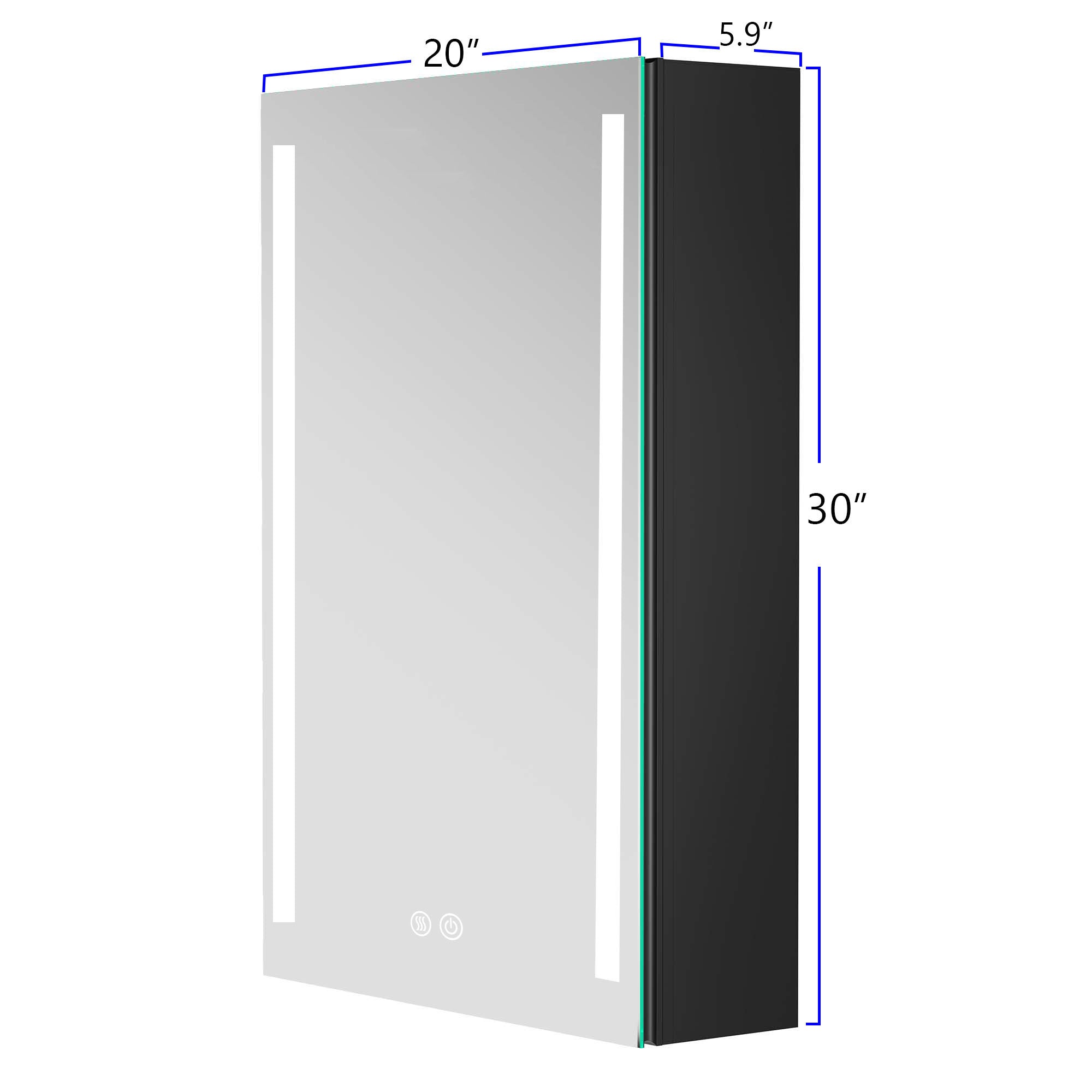 20 in. W x 30 in. H Surface Mount Bathroom Medicine Cabinet with Mirror and Shelves