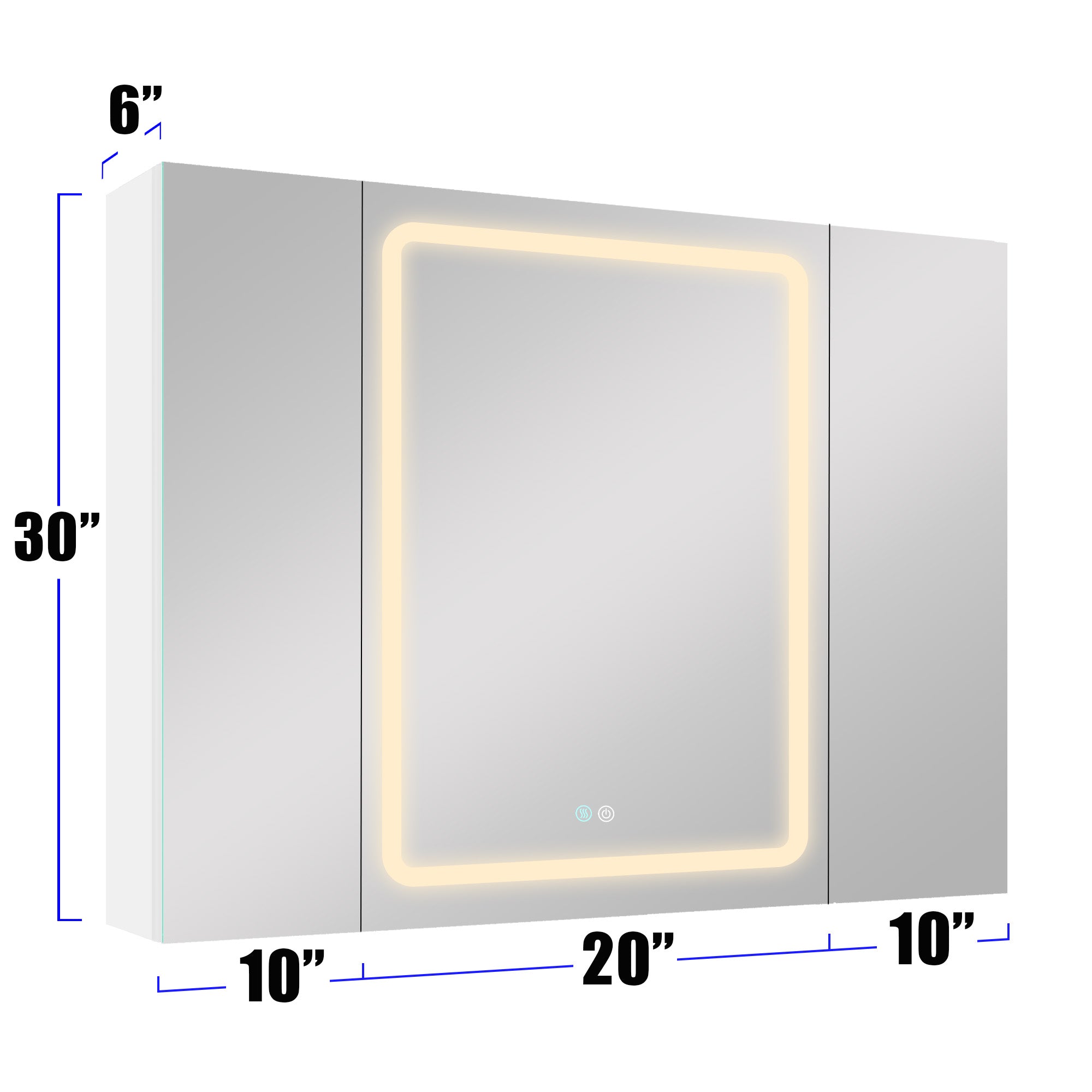 40 in. W x 30 in. H Surface Mount Bathroom Medicine Cabinet with Mirror and Shelves