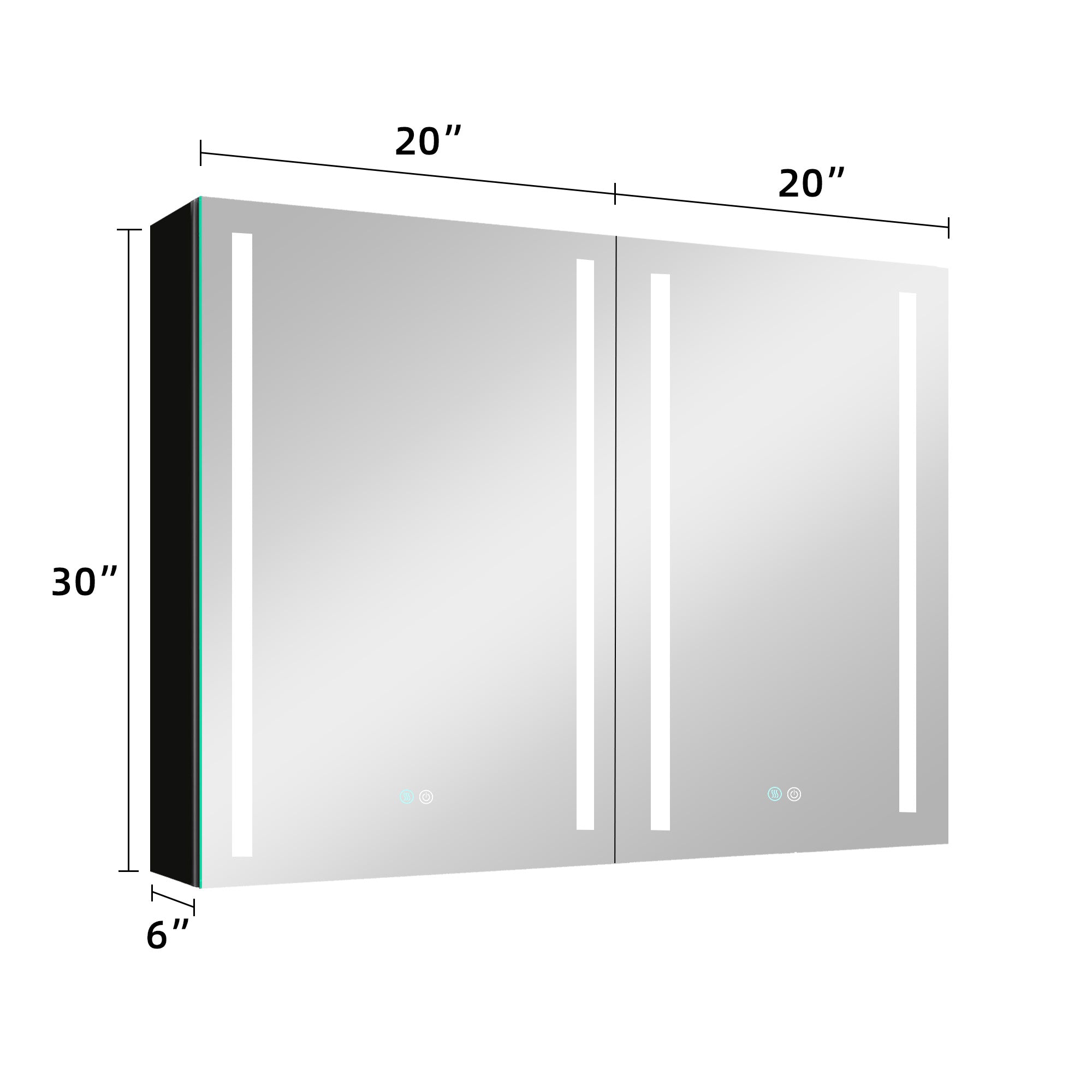 40 in. W x 30 in. H Surface Mount Bathroom Medicine Cabinet with Mirror and Shelves