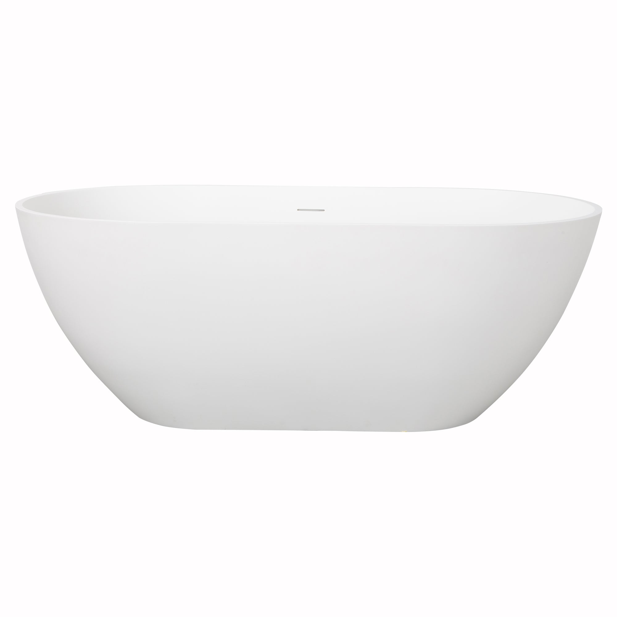 Solid Surface Freestanding Flatbottom Soaking Bathtub in White