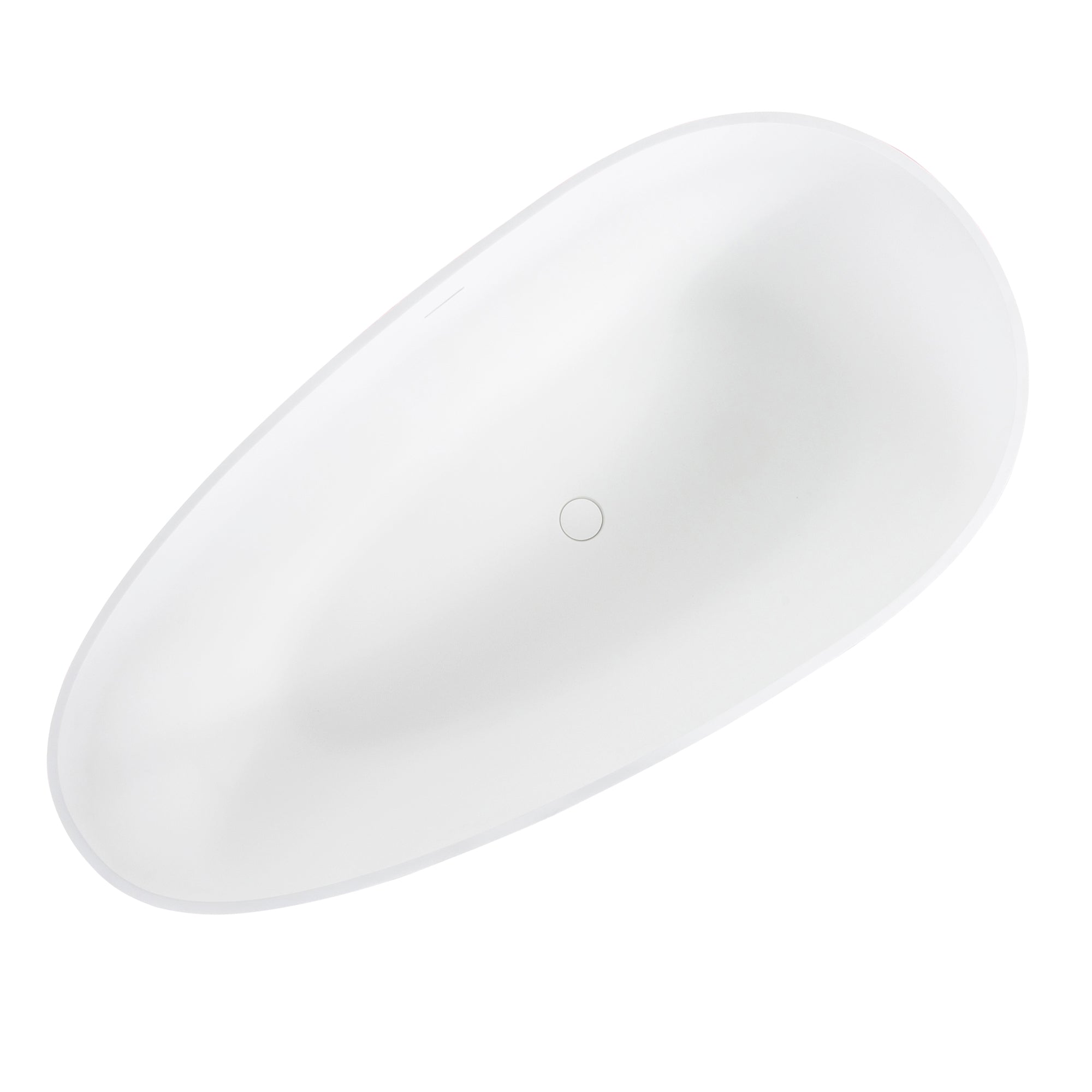 Solid Surface Freestanding Flatbottom Soaking Bathtub in White
