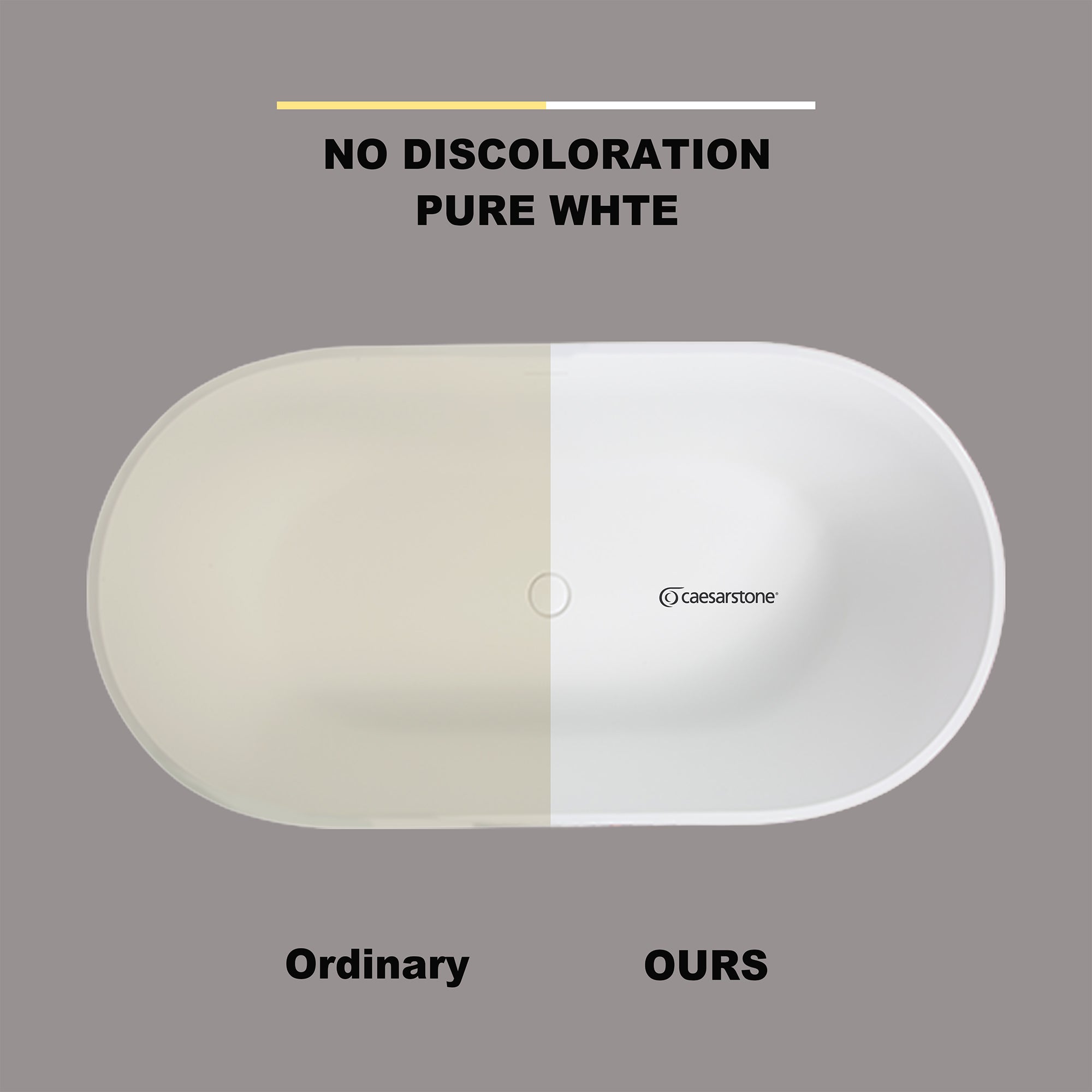 Solid Surface Freestanding Flatbottom Soaking Bathtub in Matte White