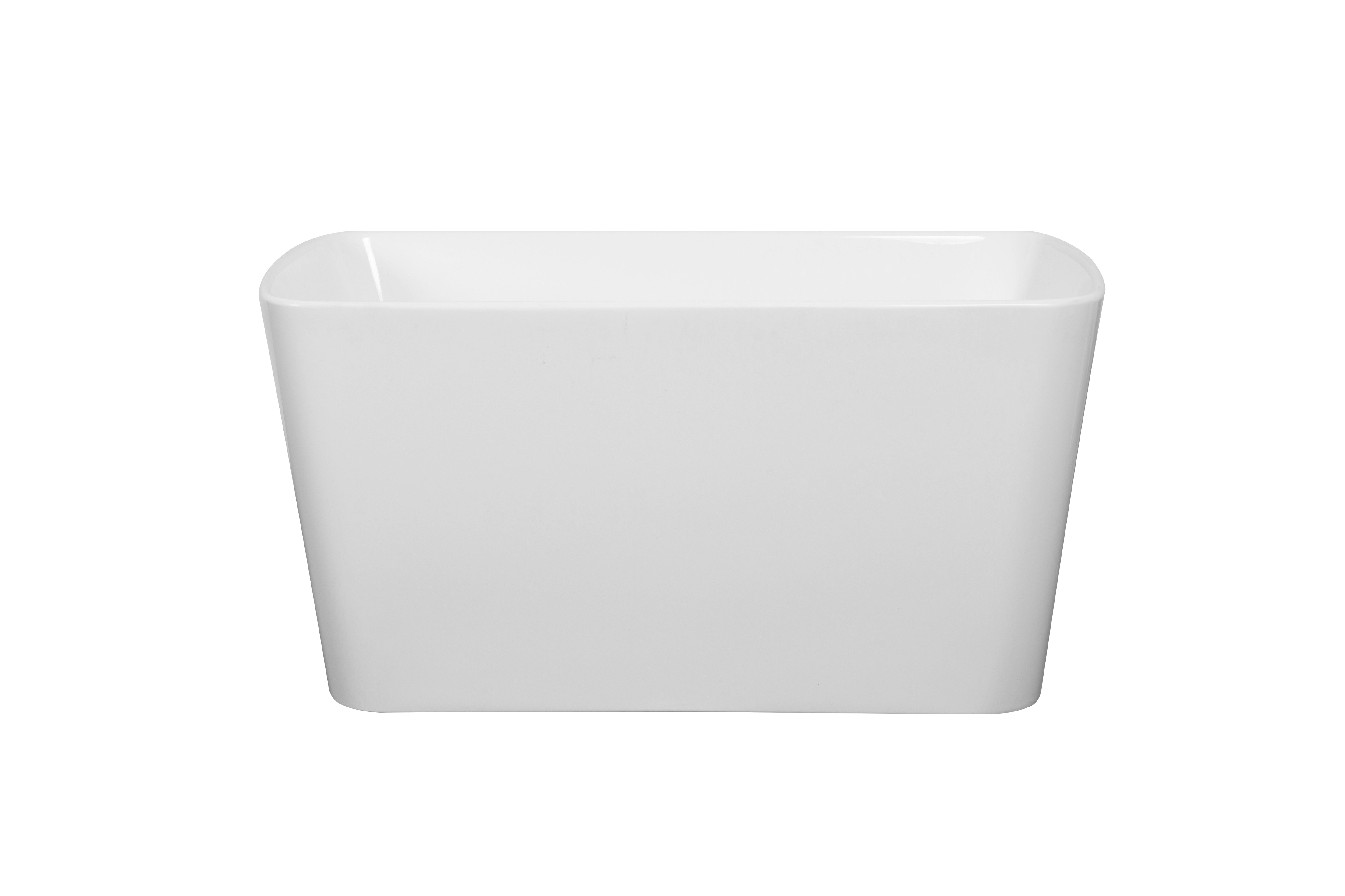 49 in. Acrylic Freestanding Flatbottom Soaking Bathtub in White