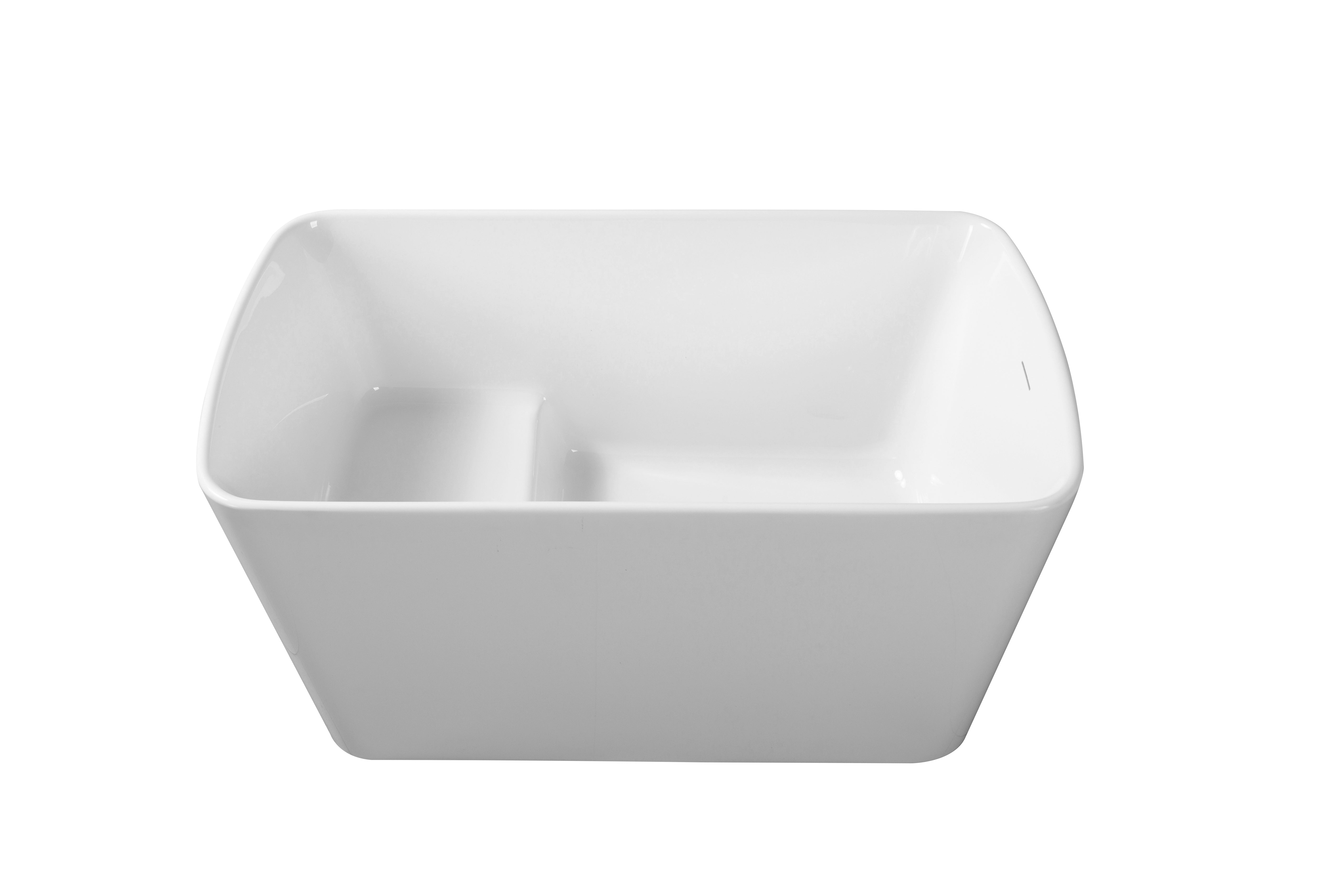 49 in. Acrylic Freestanding Flatbottom Soaking Bathtub in White