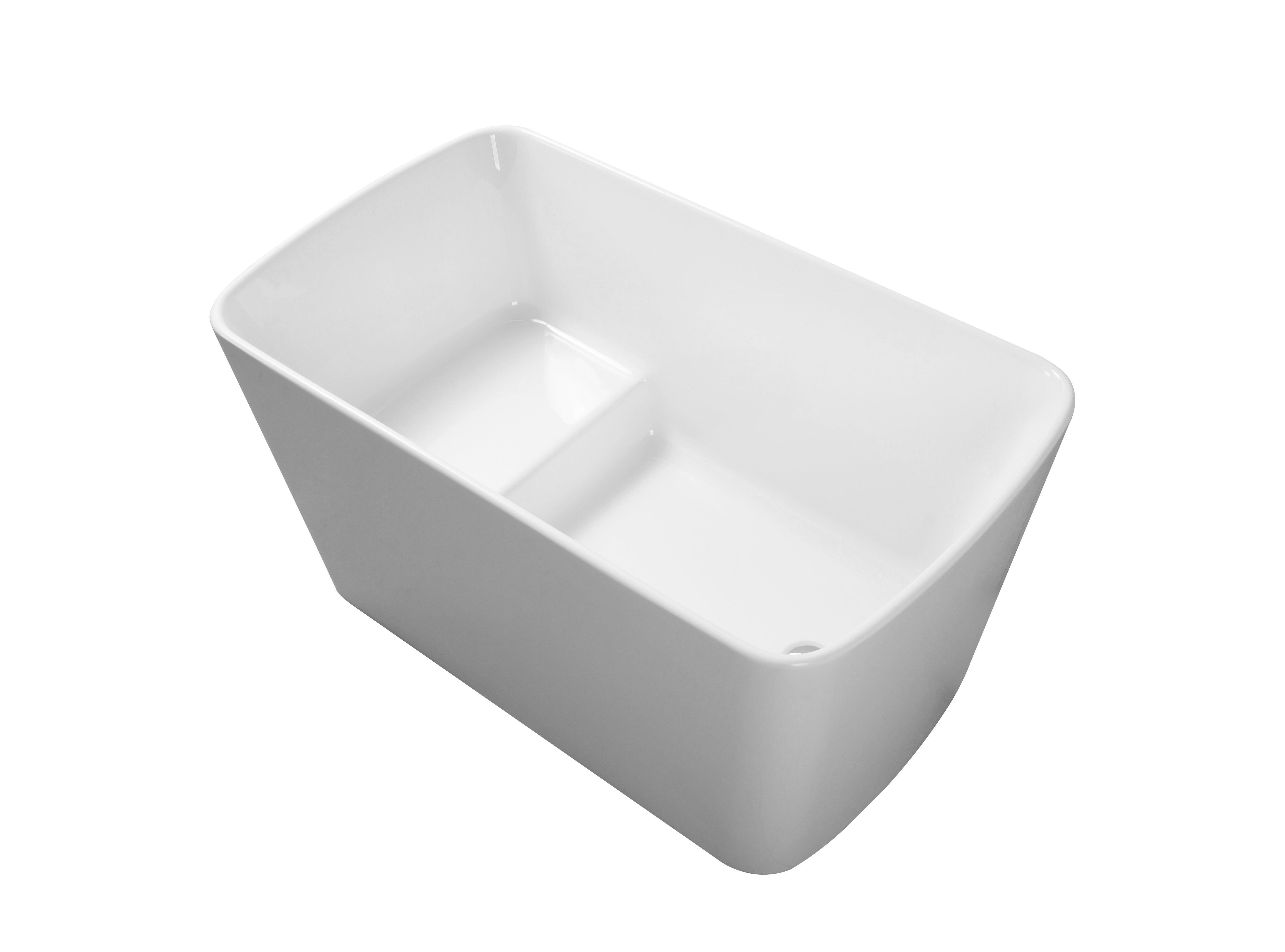 49 in. Acrylic Freestanding Flatbottom Soaking Bathtub in White