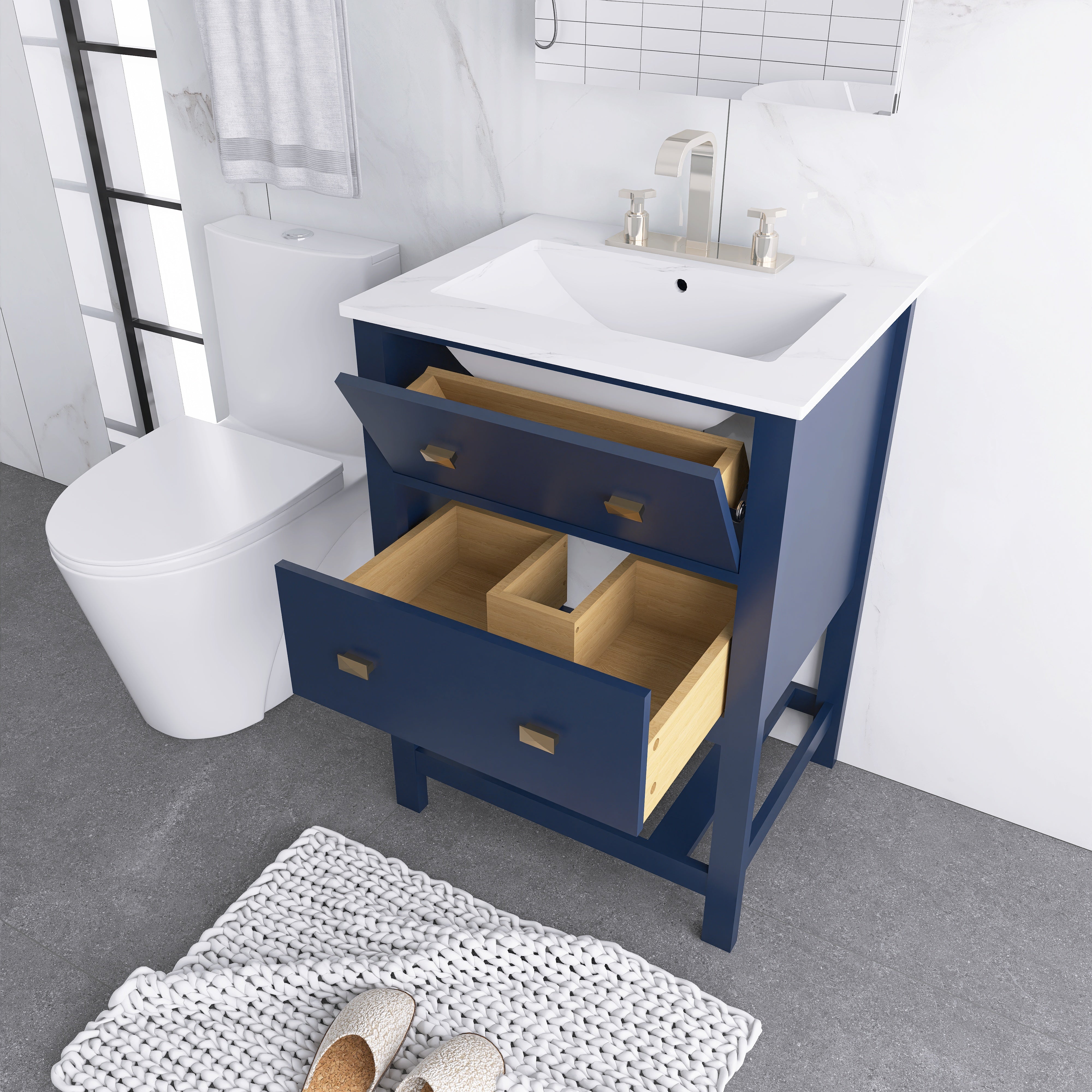 24/30 Inch Plywood Freestanding Bathroom Vanity with Sink