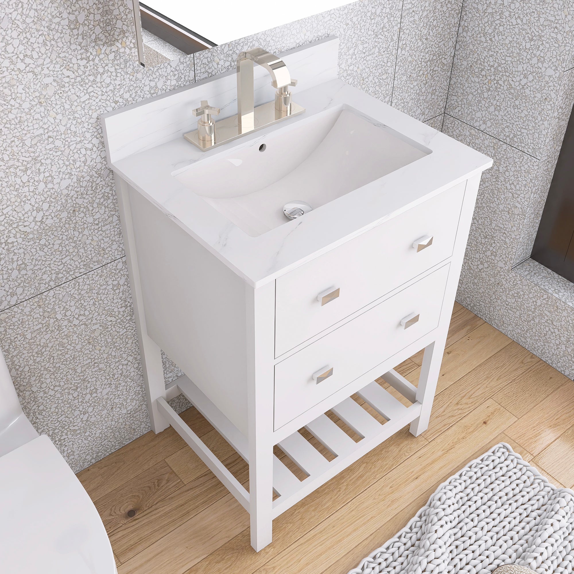 24/30 Inch Plywood Freestanding Bathroom Vanity with Sink
