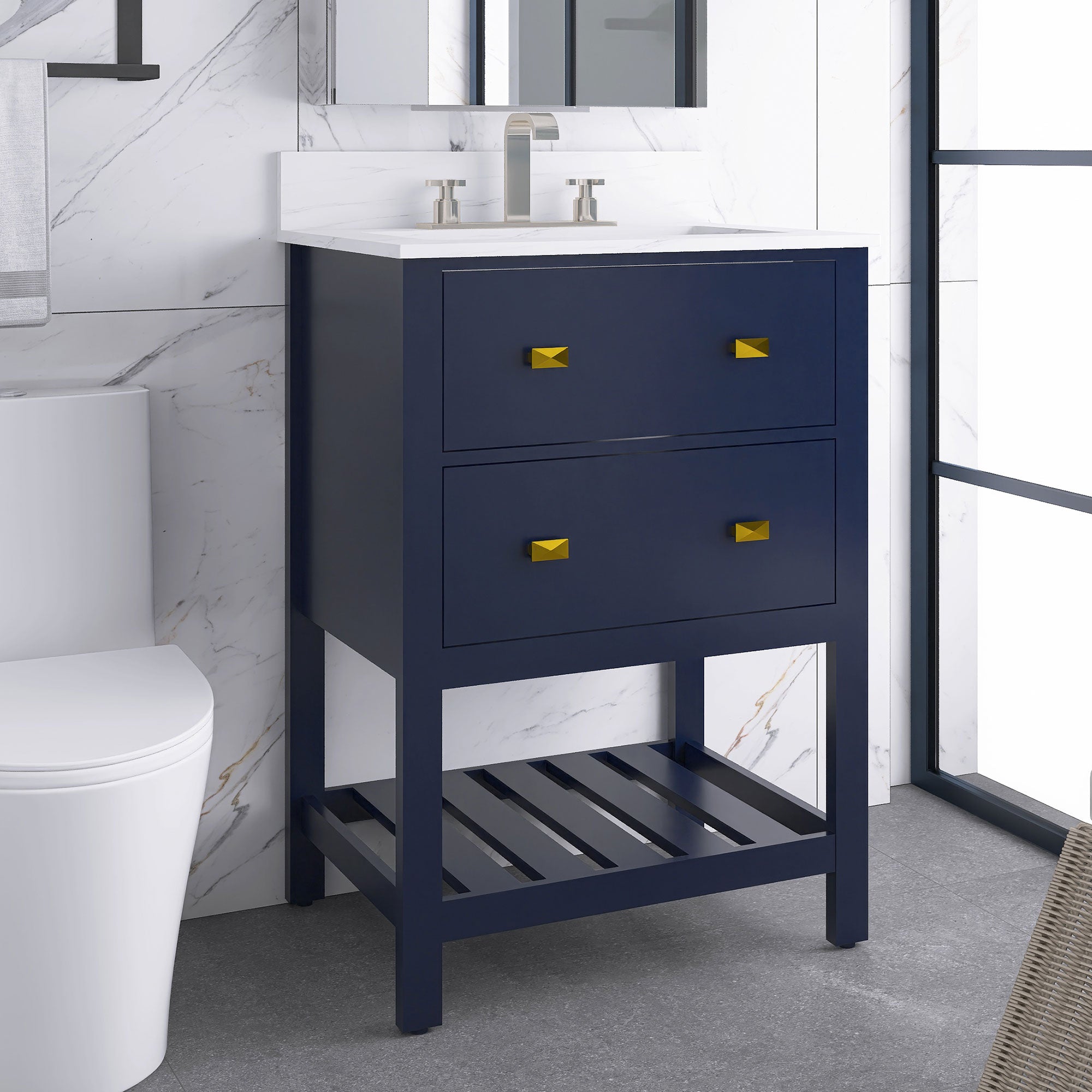 24/30 Inch Plywood Freestanding Bathroom Vanity with Sink