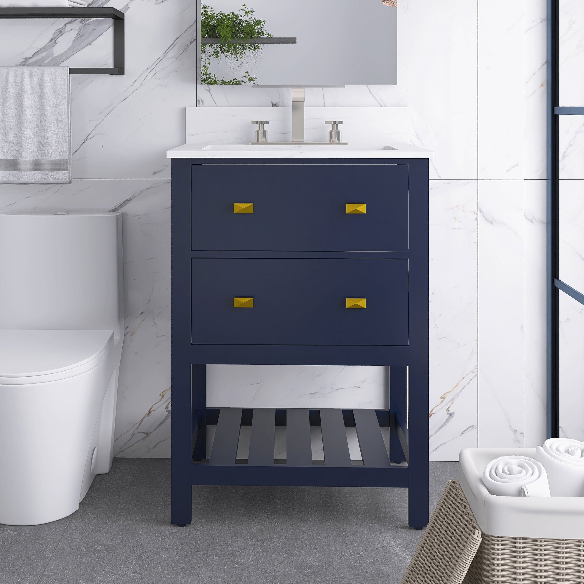 24/30 Inch Plywood Freestanding Bathroom Vanity with Sink