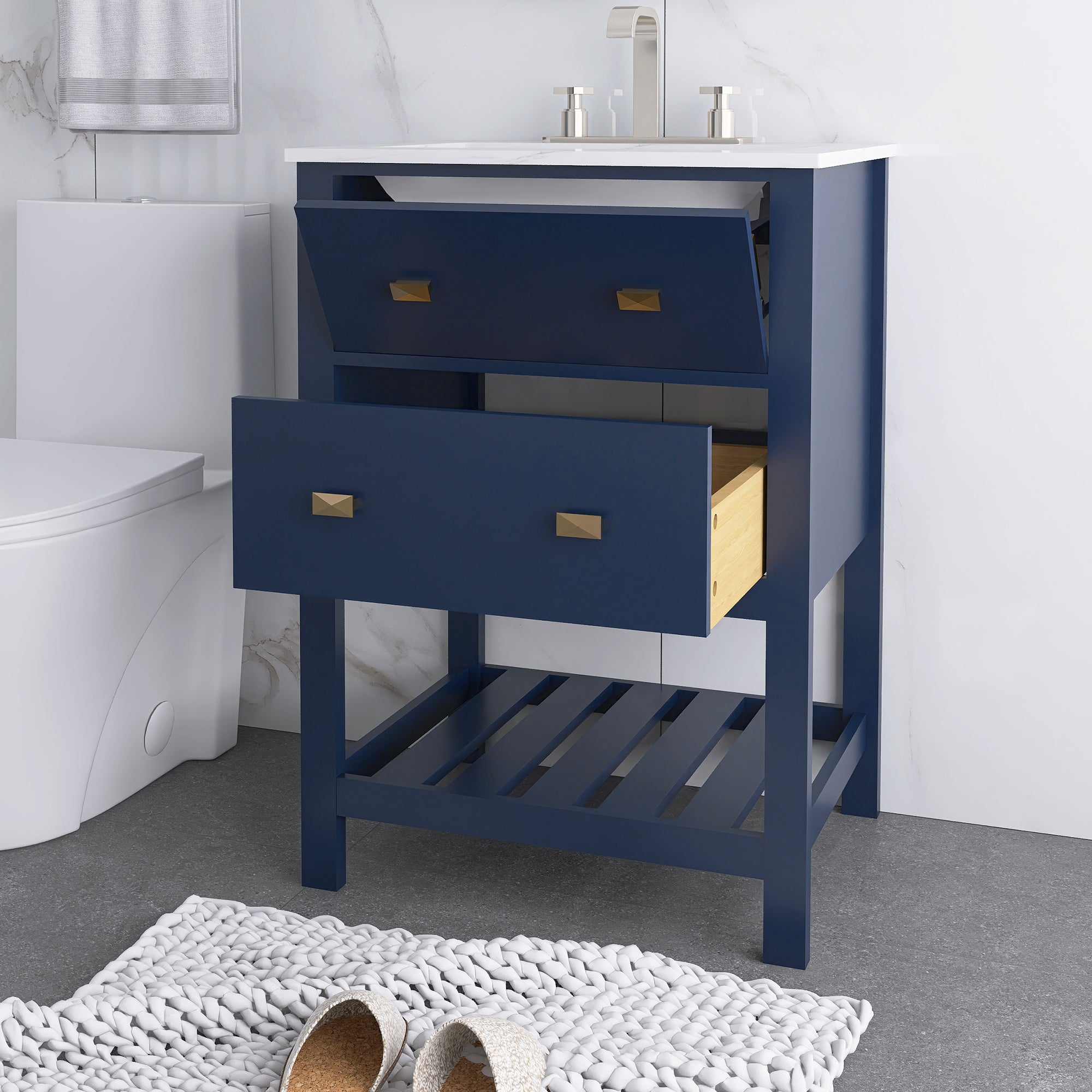 24/30 Inch Plywood Freestanding Bathroom Vanity with Sink