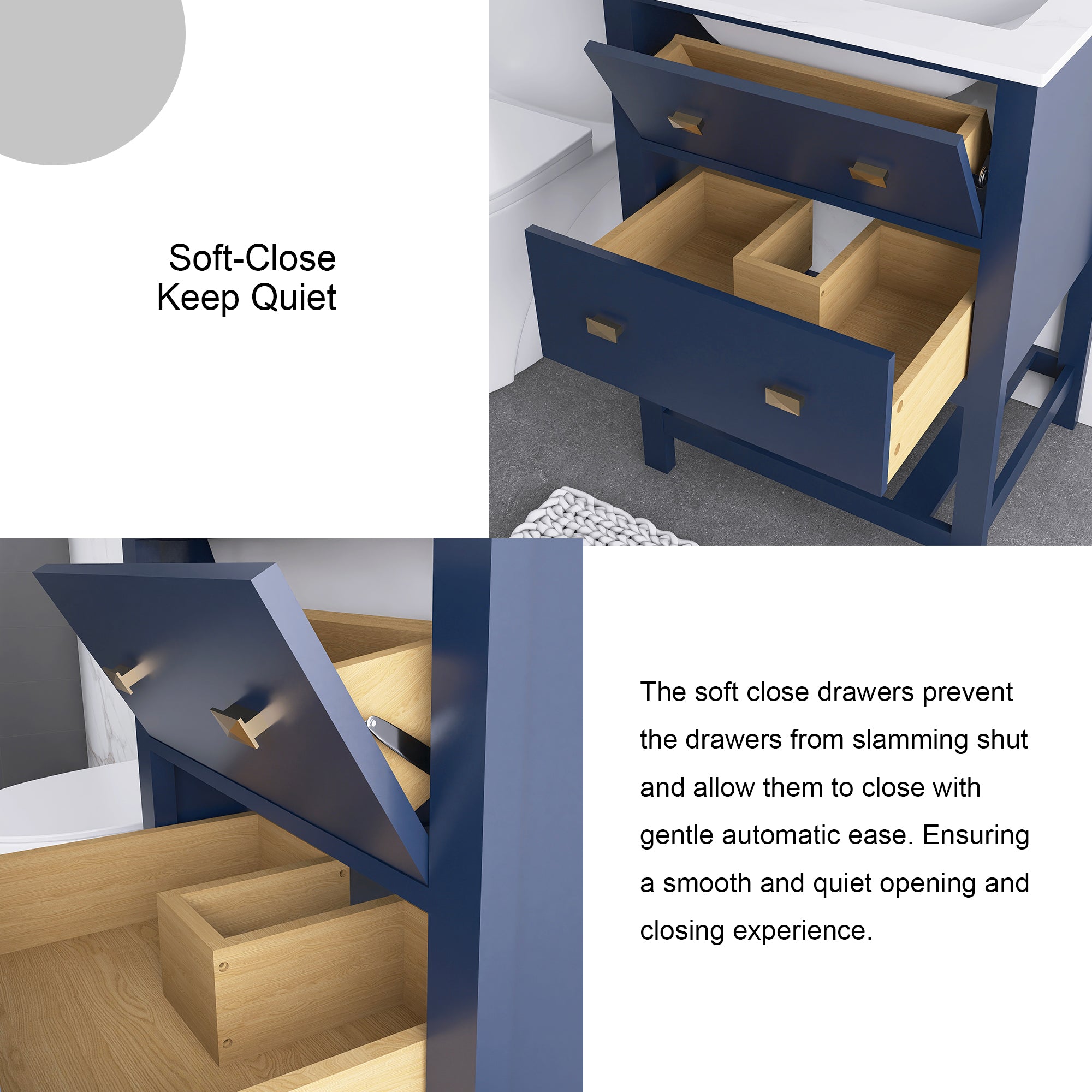 24/30 Inch Plywood Freestanding Bathroom Vanity with Sink