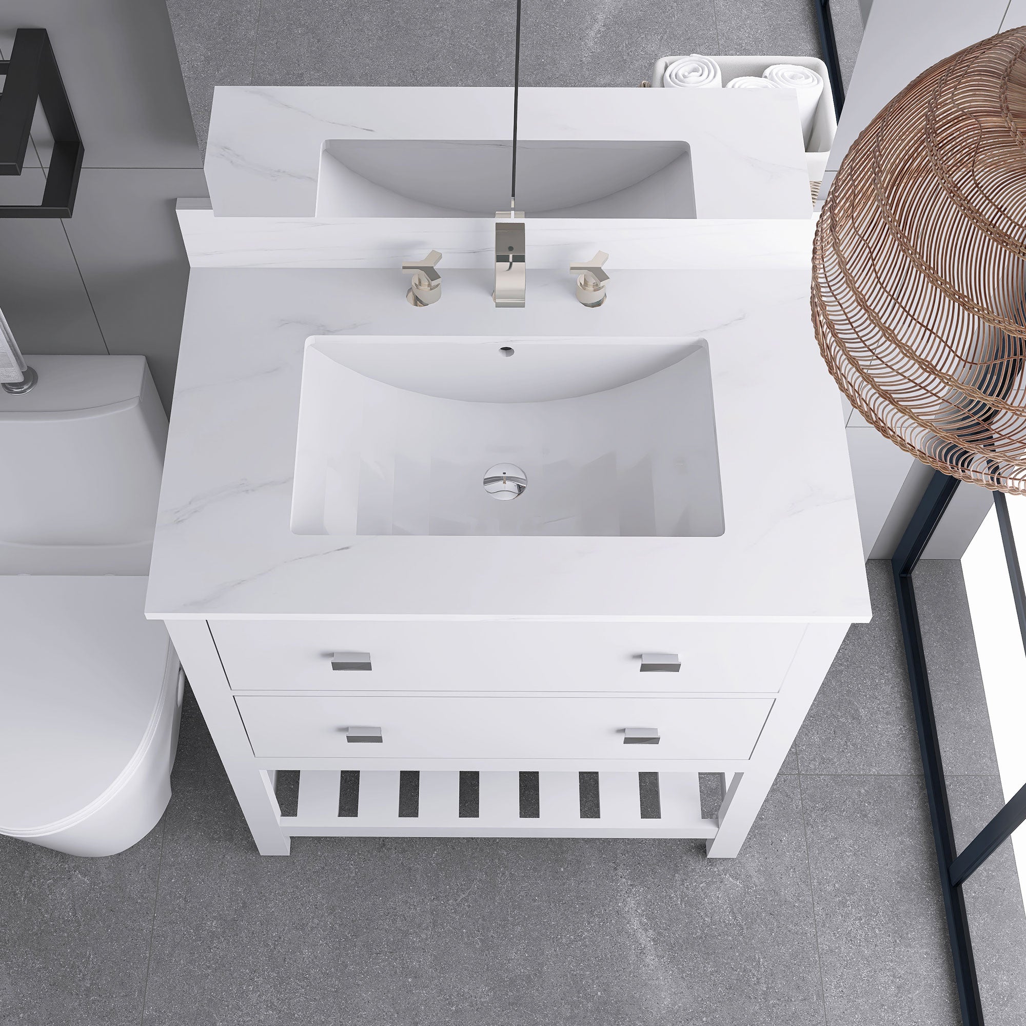24/30 Inch Plywood Freestanding Bathroom Vanity with Sink