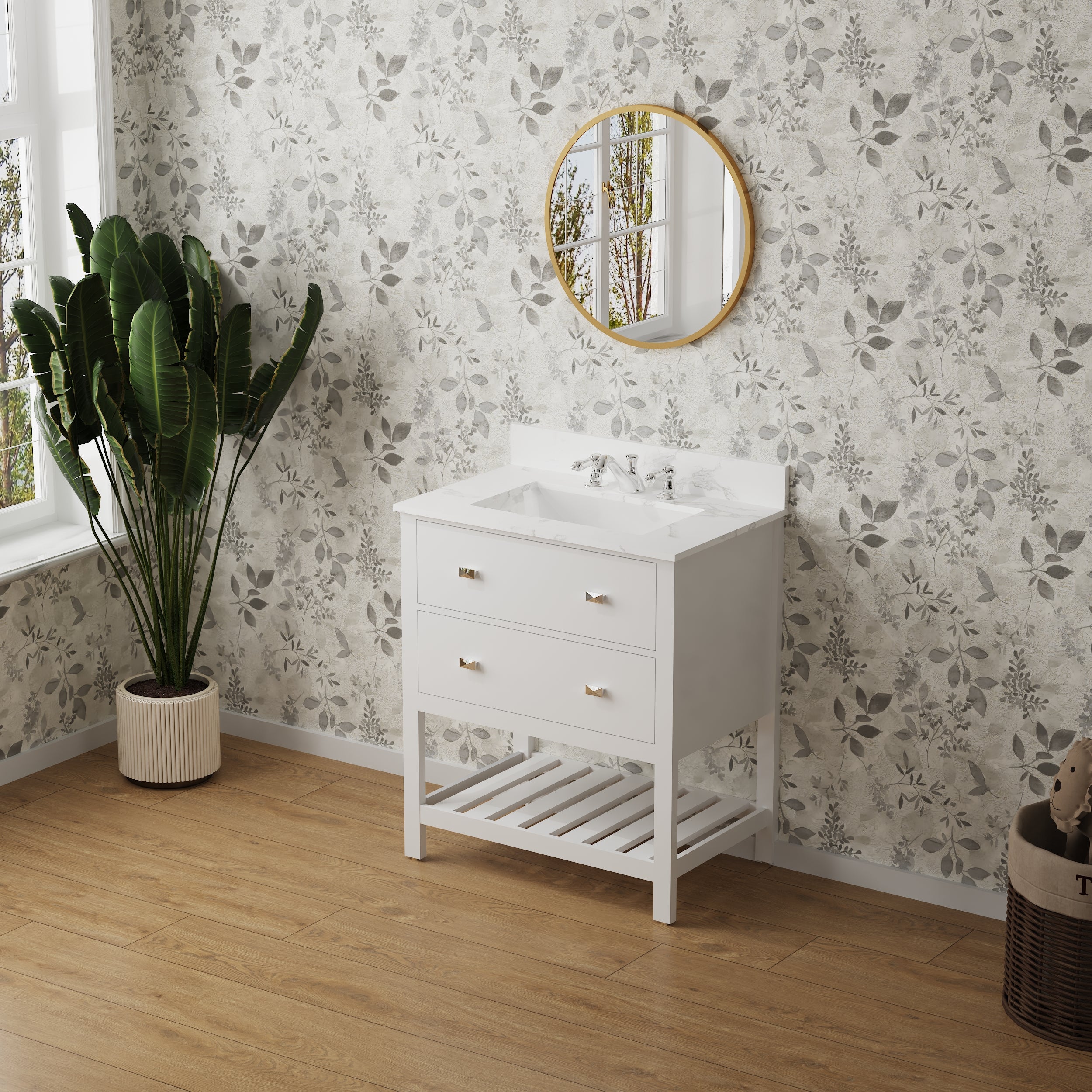 24/30 Inch Plywood Freestanding Bathroom Vanity with Sink