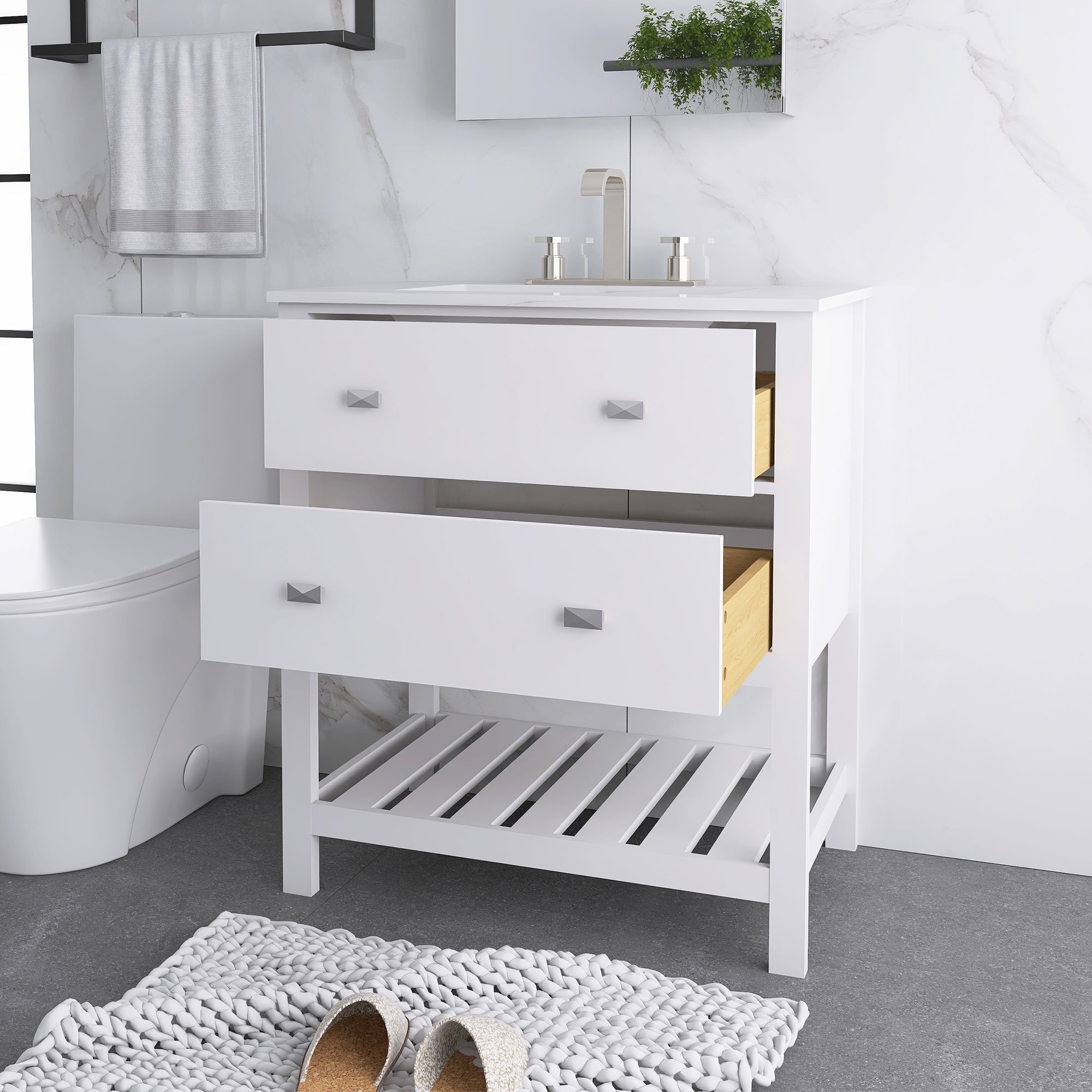 24/30 Inch Plywood Freestanding Bathroom Vanity with Sink