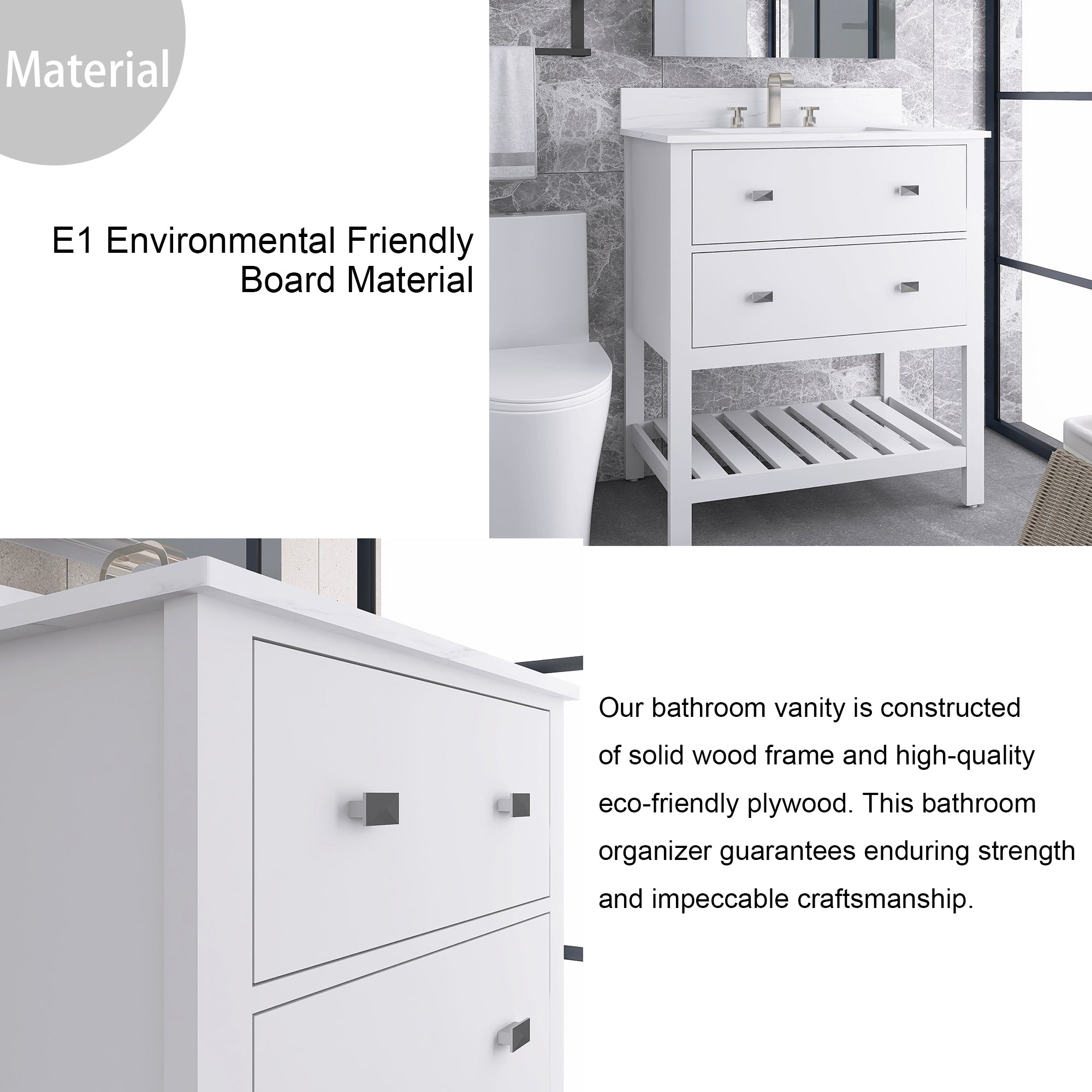 24/30 Inch Plywood Freestanding Bathroom Vanity with Sink