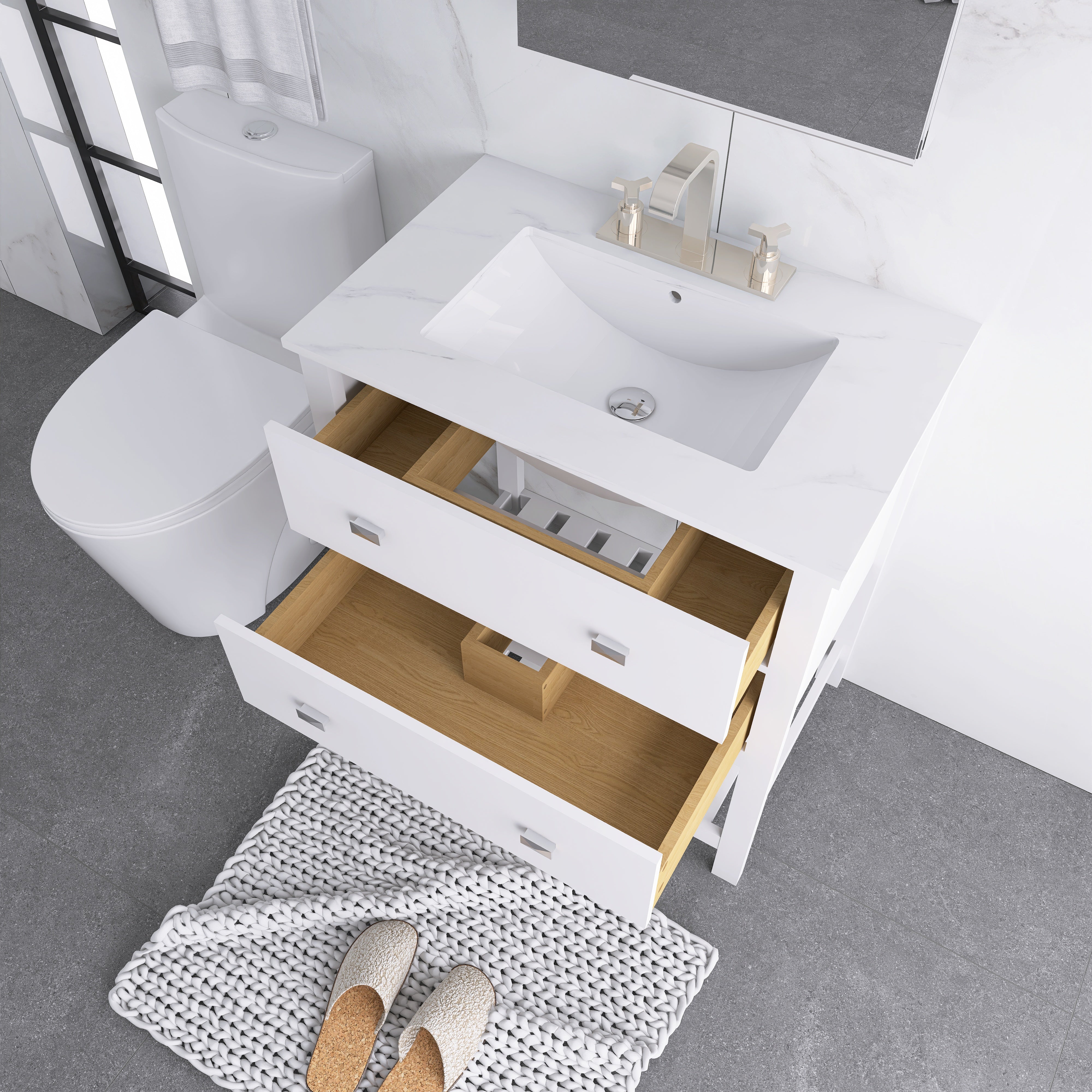 24/30 Inch Plywood Freestanding Bathroom Vanity with Sink