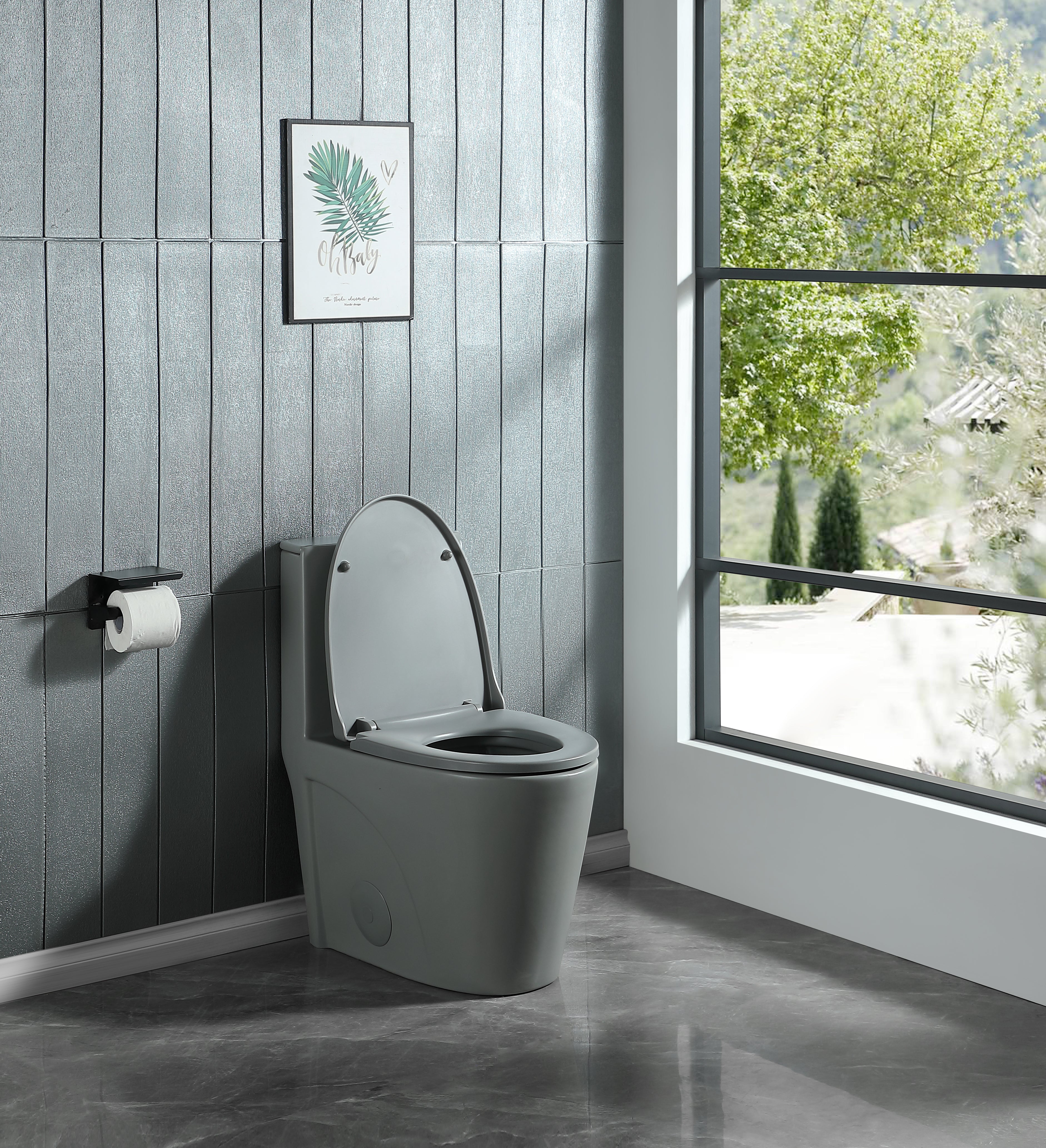 15 5/8 Inch One Piece 1.1/1.6 GPF Dual Flush Elongated Toilet