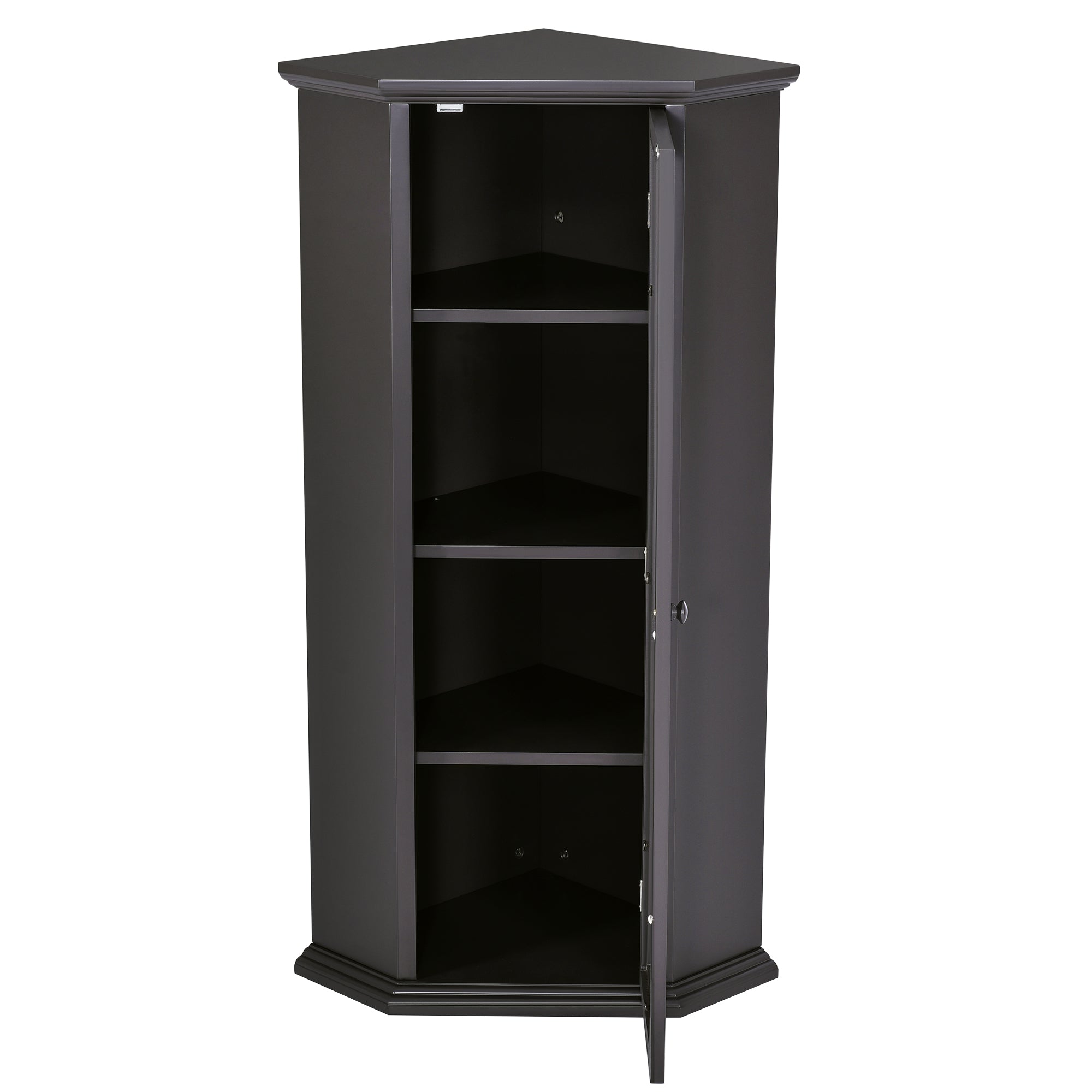 42" Wood 1-door Storage Corner Cabinet with Glass Door
