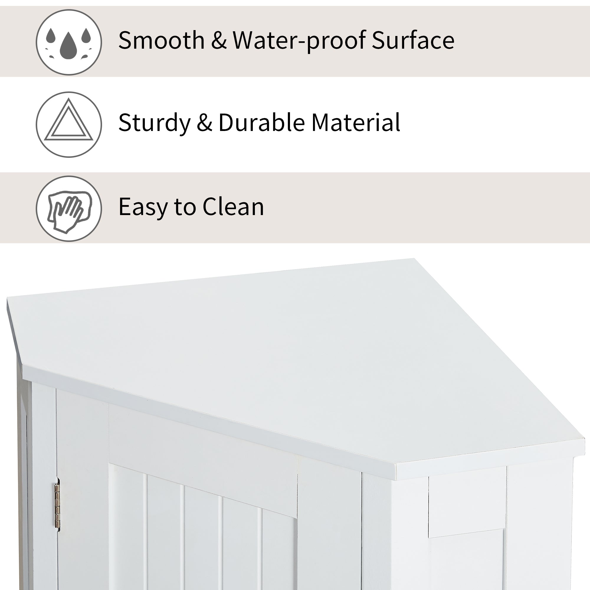 31" Wood 1-door Bathroom Cabinet with Interior Shelves