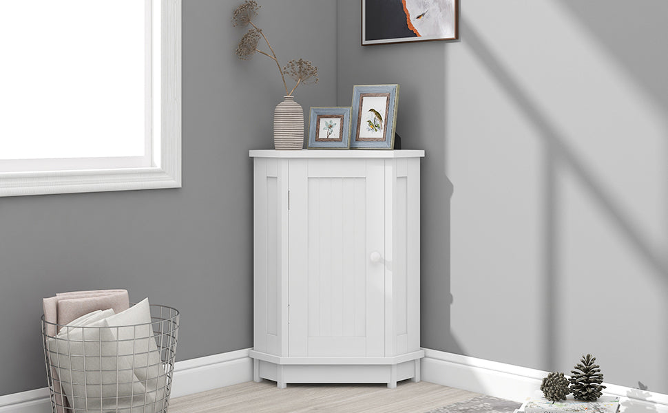 31" Wood 1-door Bathroom Cabinet with Interior Shelves