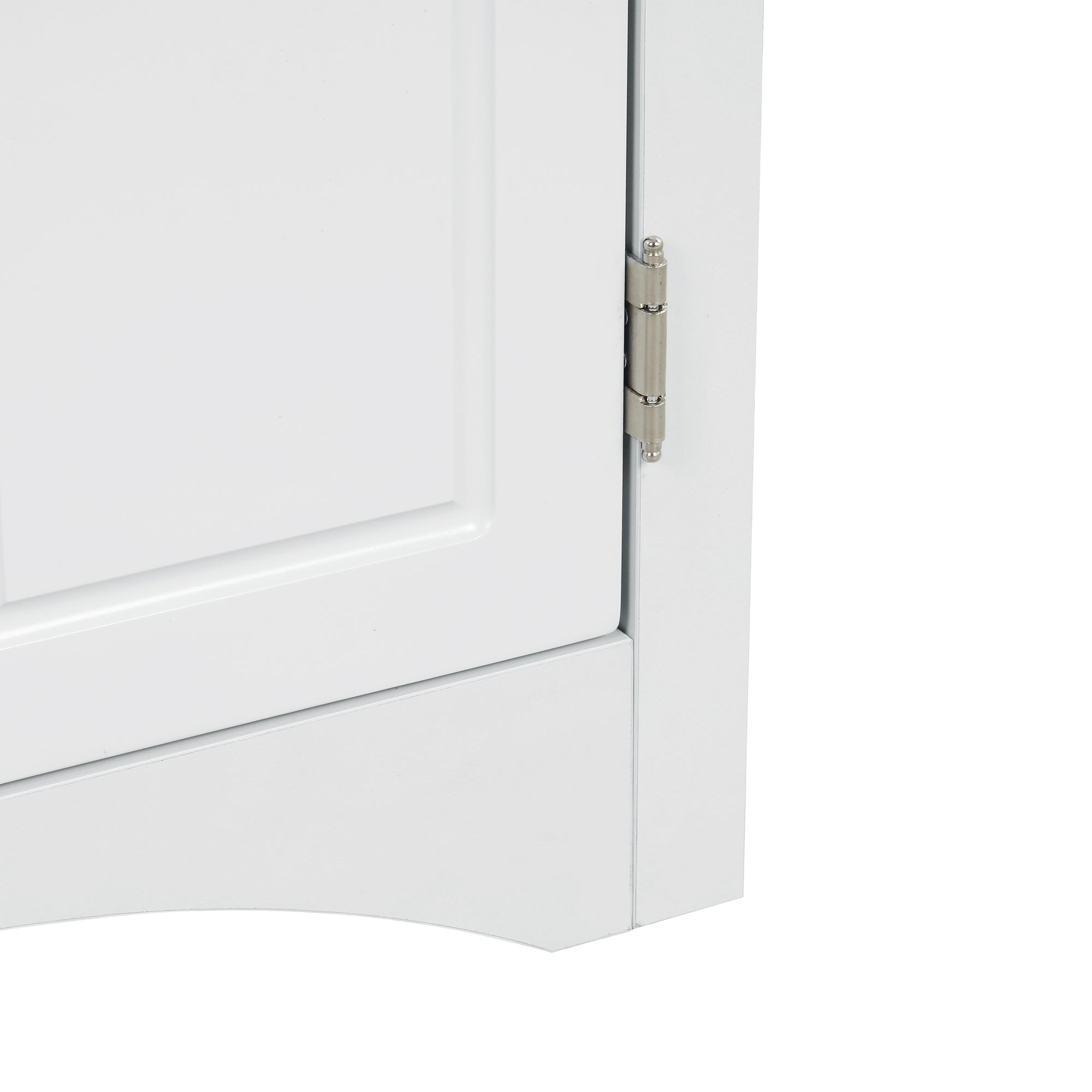 32" Wood 2-door Bathroom Corner Cabinet with Adjustable Shelves