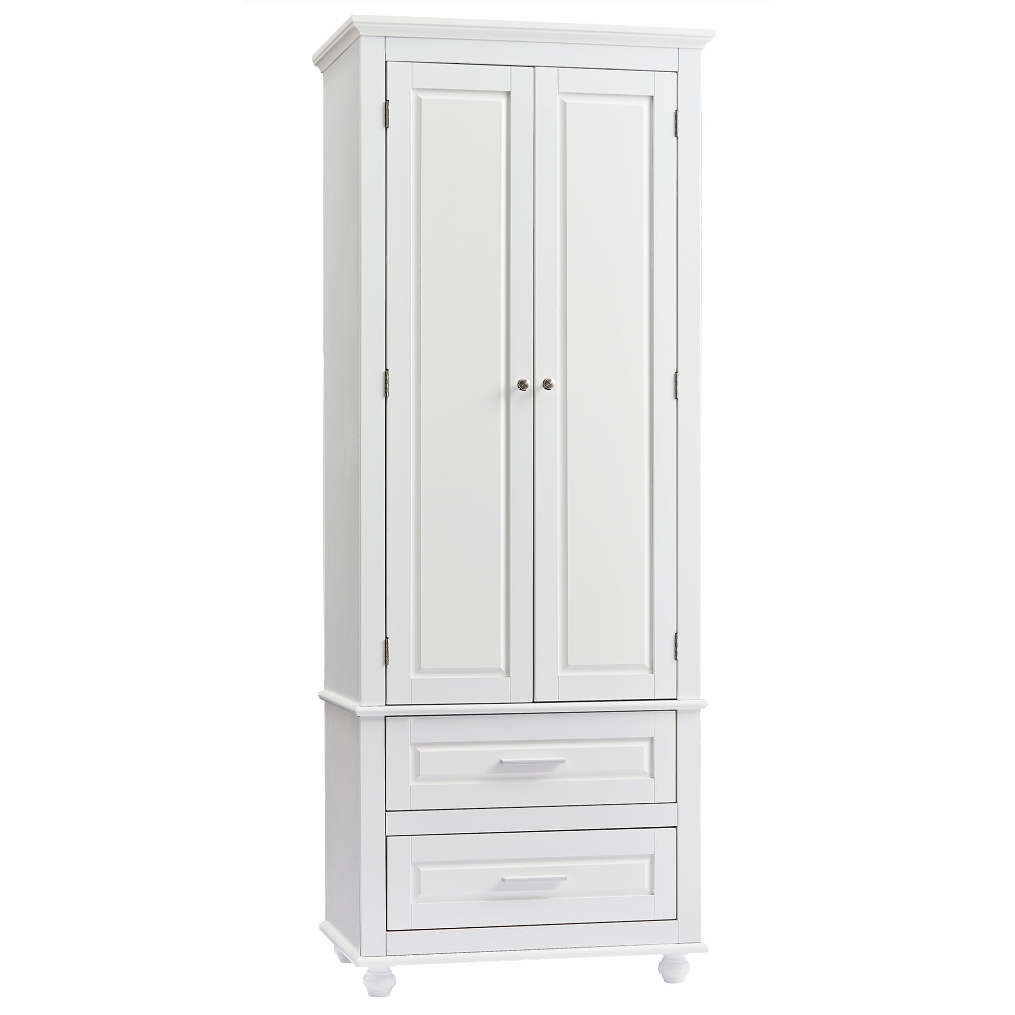 Tall Storage Cabinet with Two Drawers for Bathroom/Office