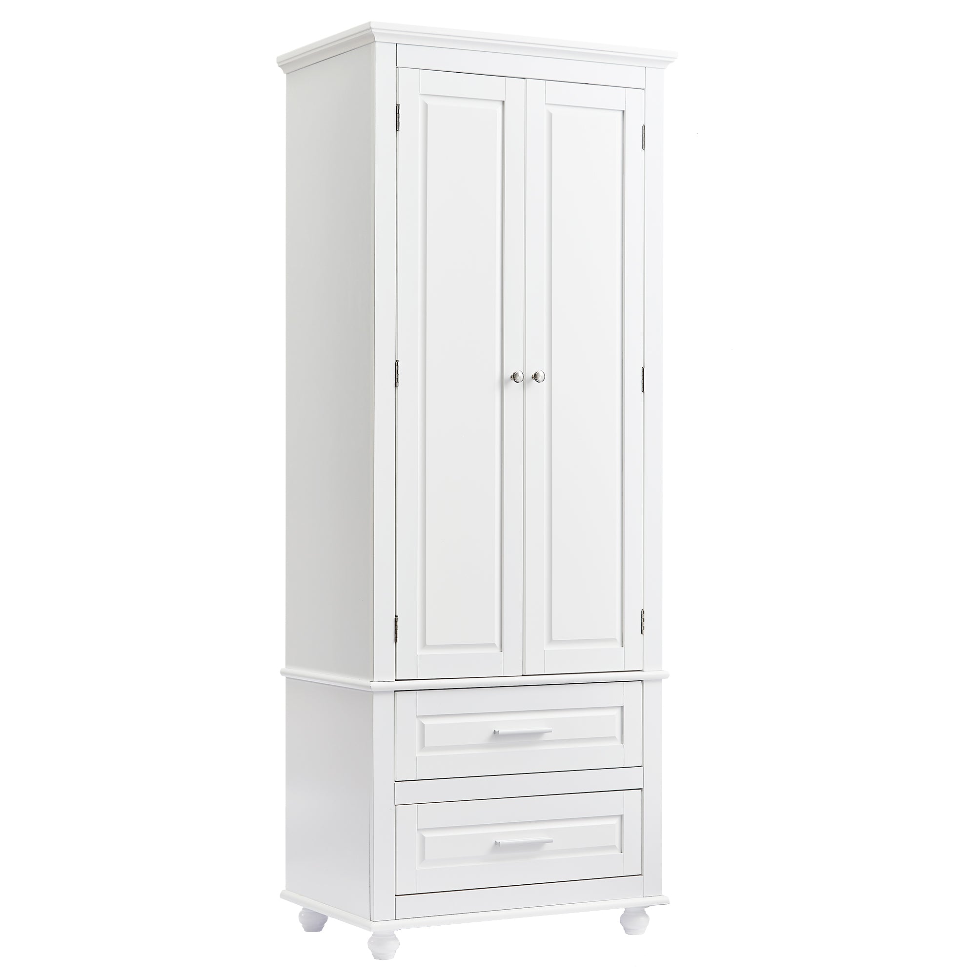 Tall Storage Cabinet with Two Drawers for Bathroom/Office