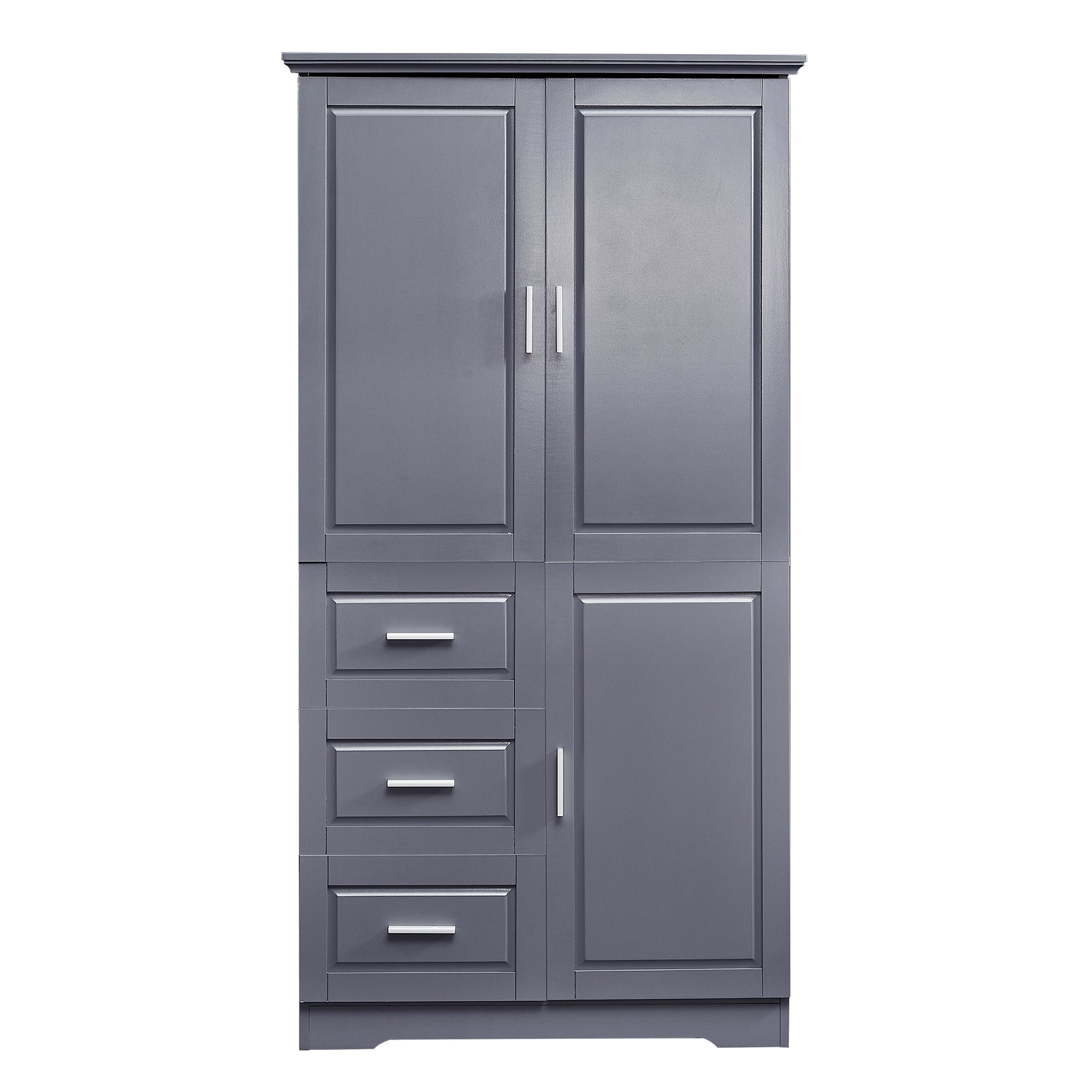 32 in. W x 72 in. H Storage Cabinet with Doors and Three Drawers