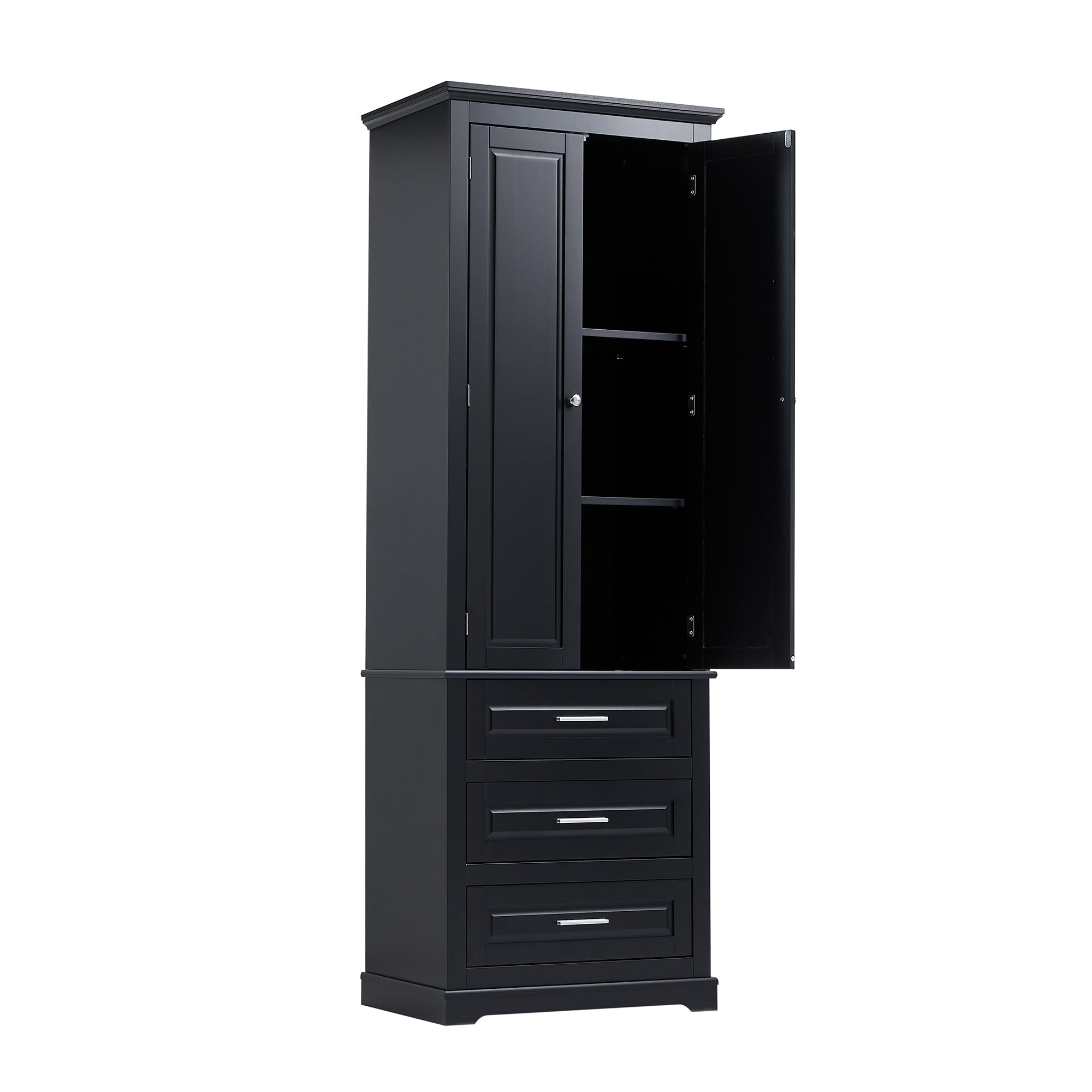 Tall Storage Cabinet with Three Drawers for Bathroom/Office